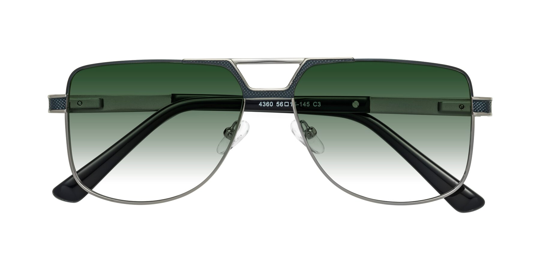 Folded Front of Turkey in Blue-Gunmetal with Green Gradient Lenses