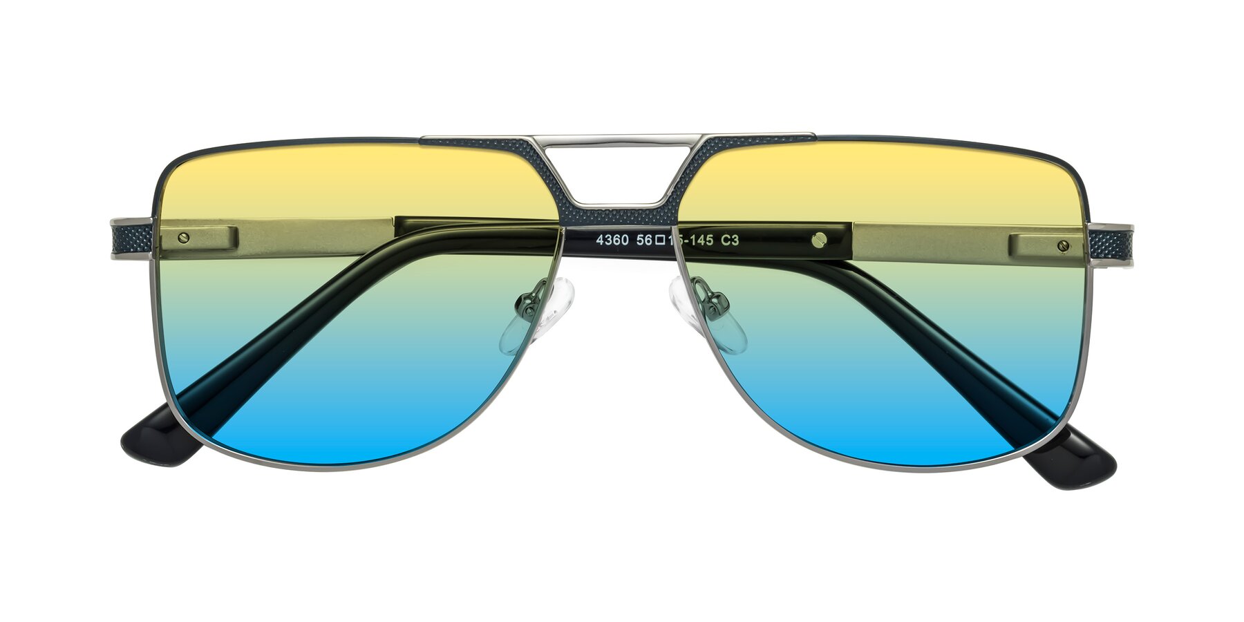 Folded Front of Turkey in Blue-Gunmetal with Yellow / Blue Gradient Lenses