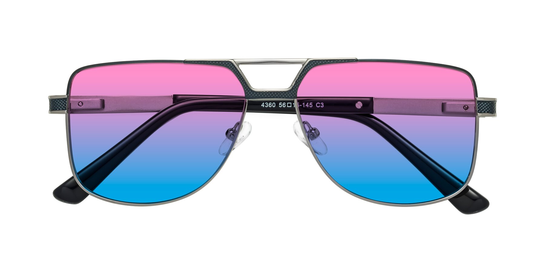 Folded Front of Turkey in Blue-Gunmetal with Pink / Blue Gradient Lenses
