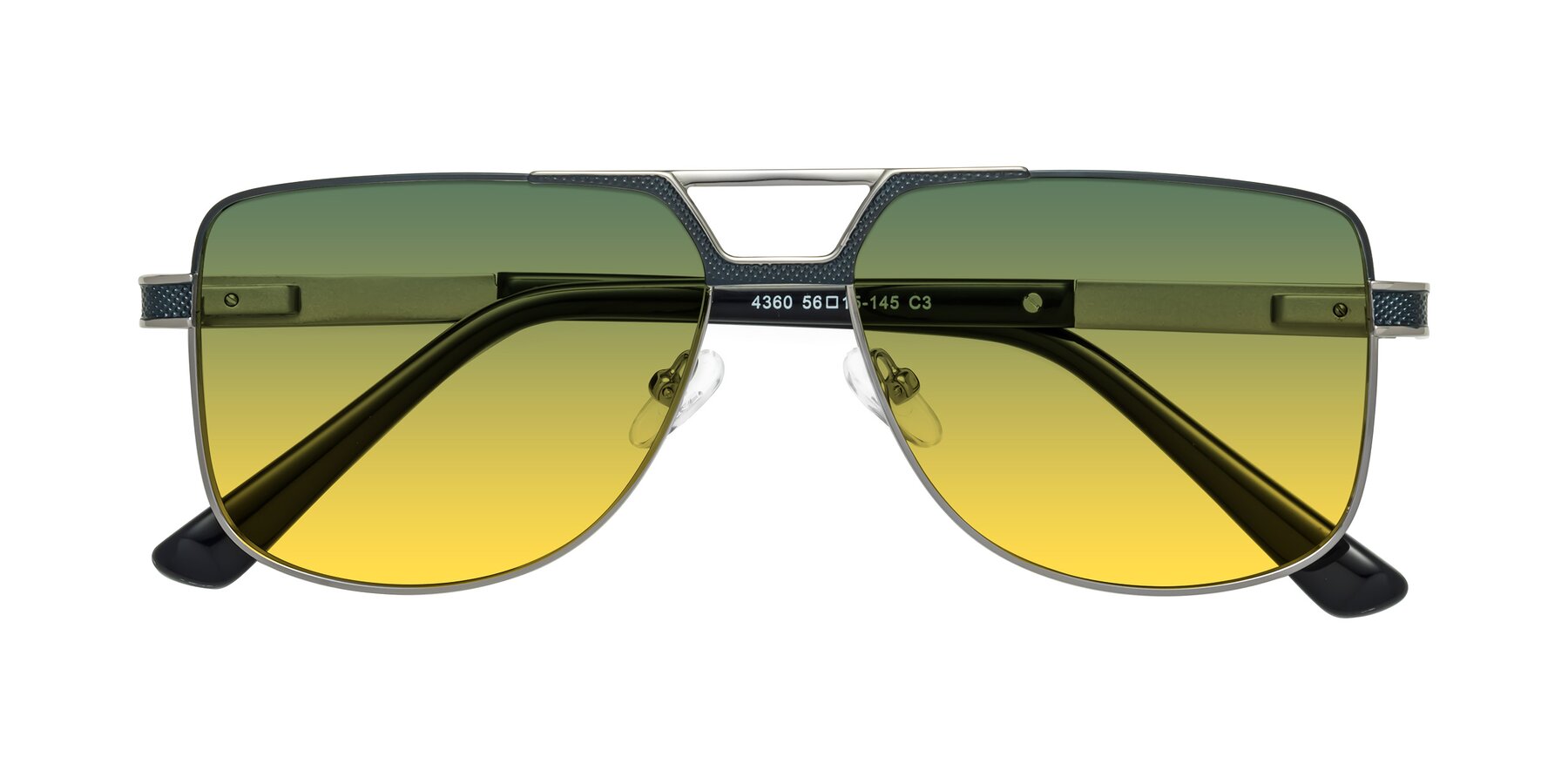Folded Front of Turkey in Blue-Gunmetal with Green / Yellow Gradient Lenses