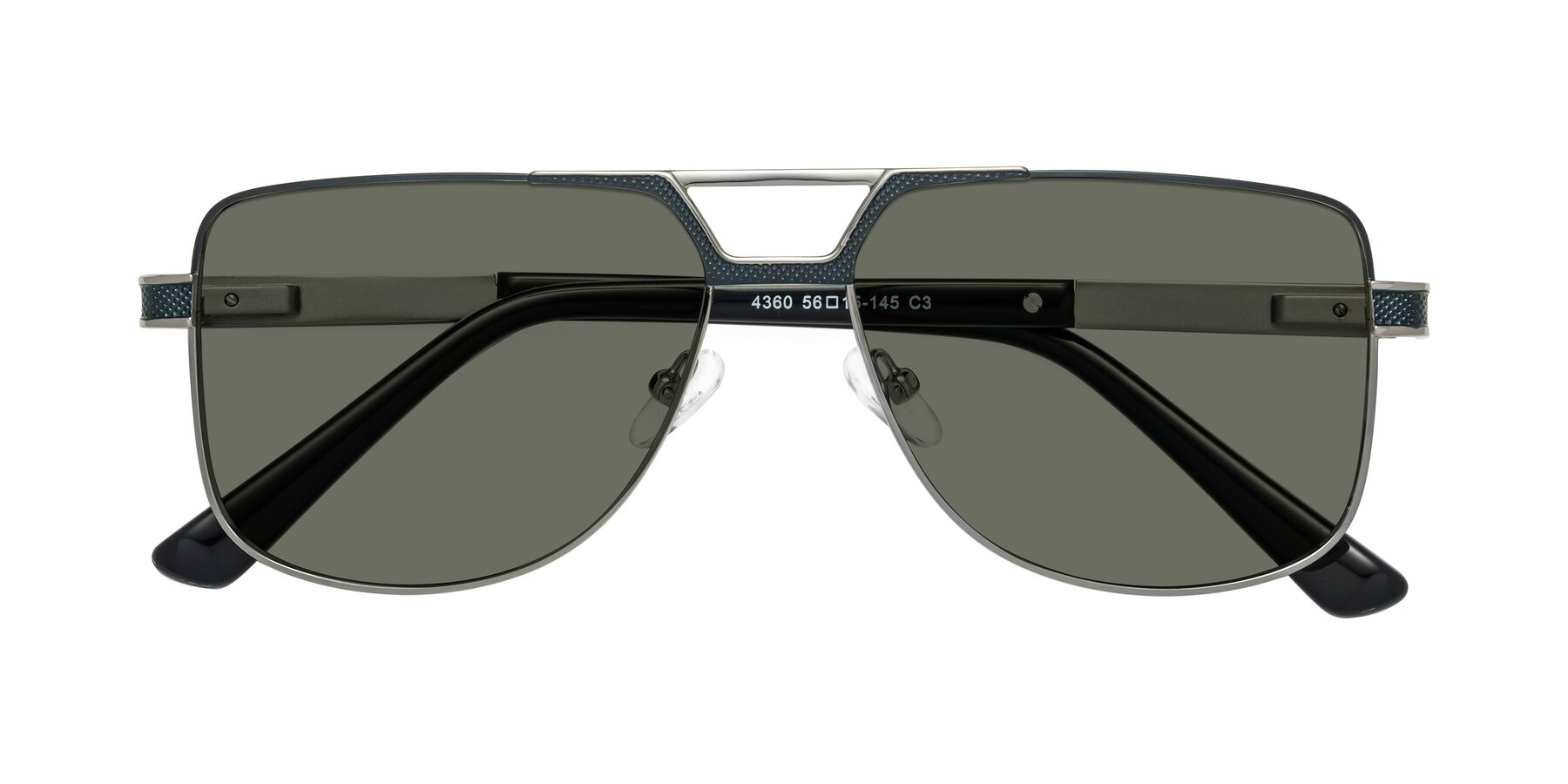 Folded Front of Turkey in Blue-Gunmetal with Gray Polarized Lenses