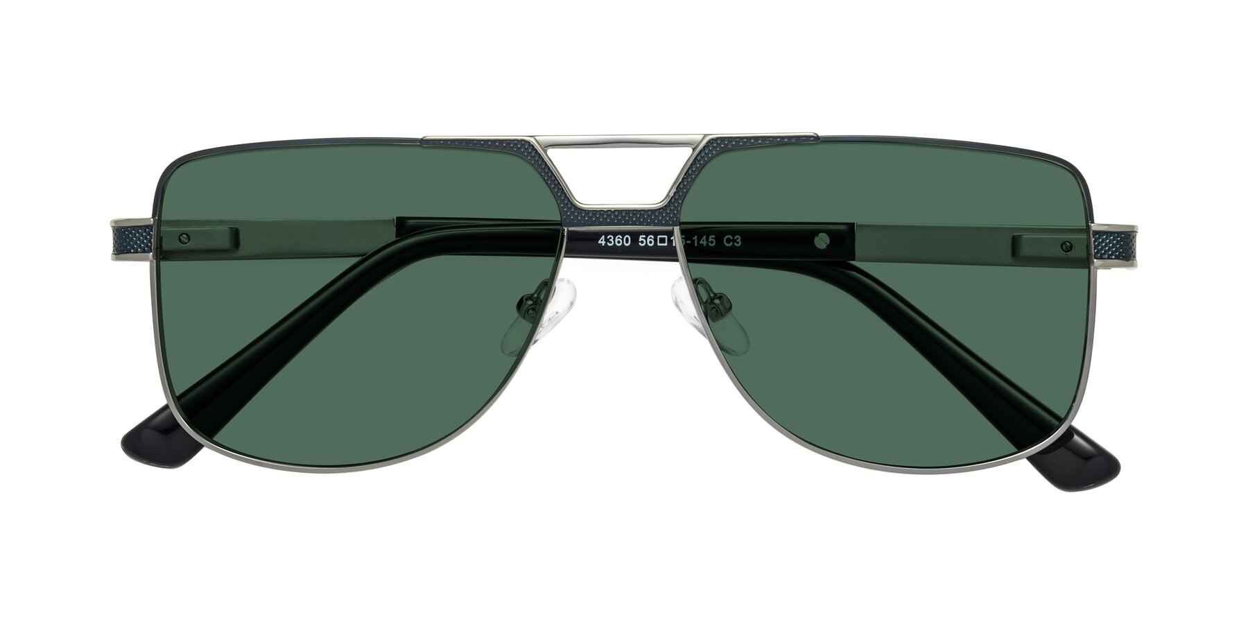 Folded Front of Turkey in Blue-Gunmetal with Green Polarized Lenses