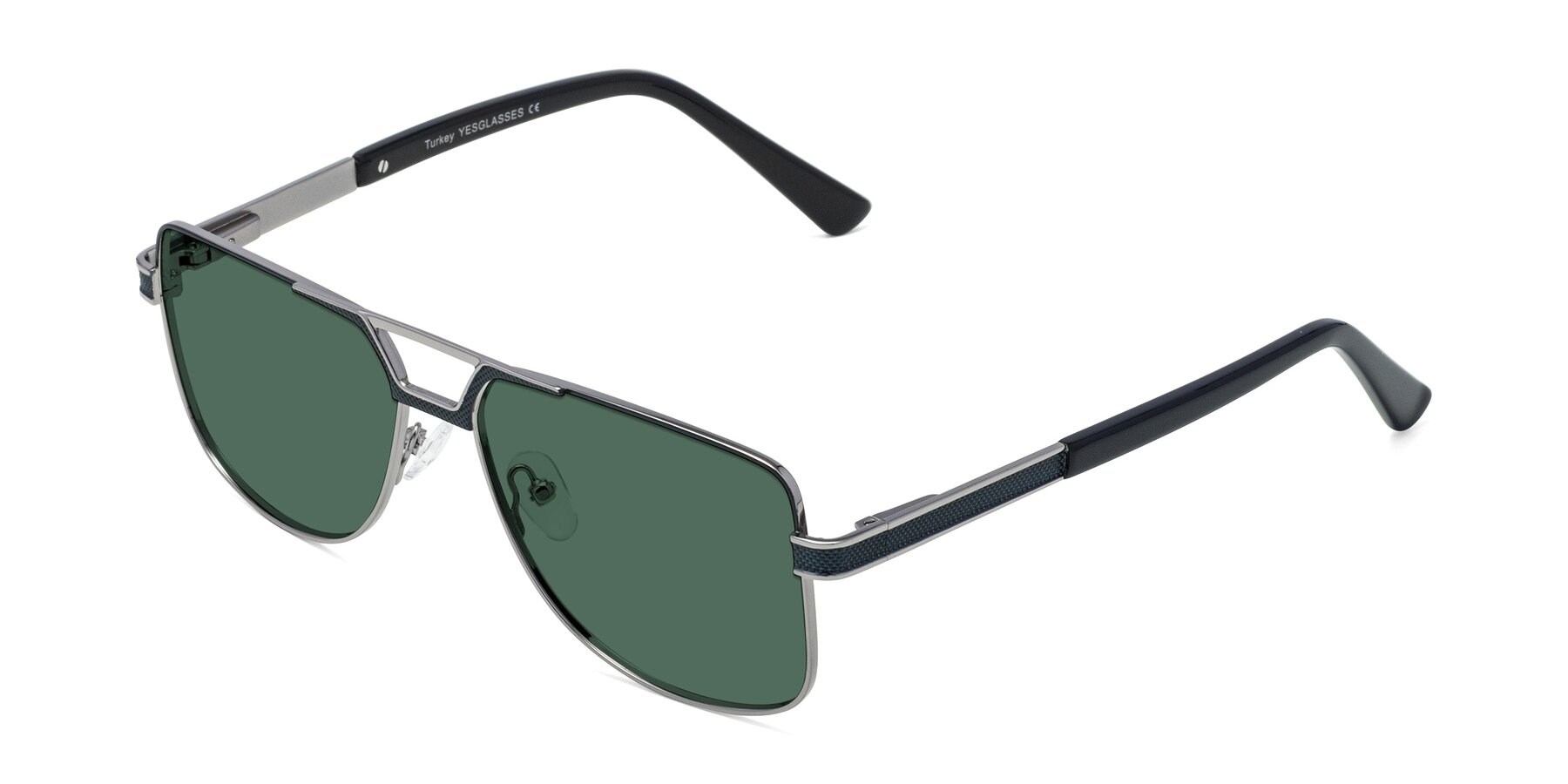 Angle of Turkey in Blue-Gunmetal with Green Polarized Lenses