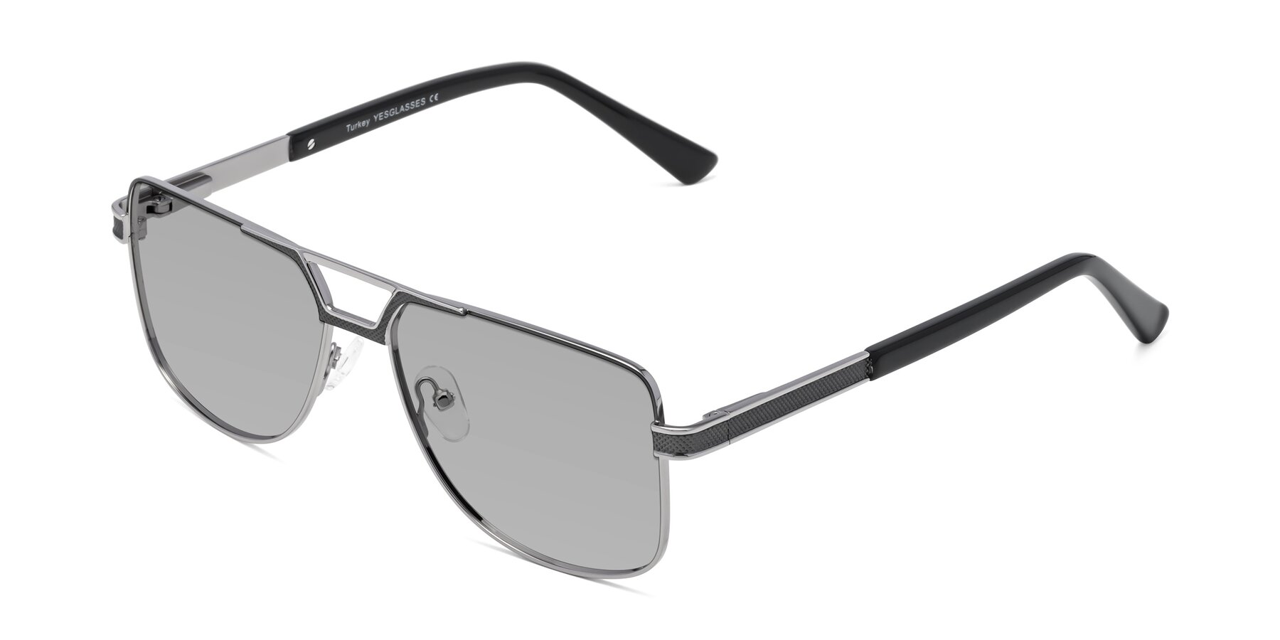 Angle of Turkey in Gray-Gunmetal with Light Gray Tinted Lenses