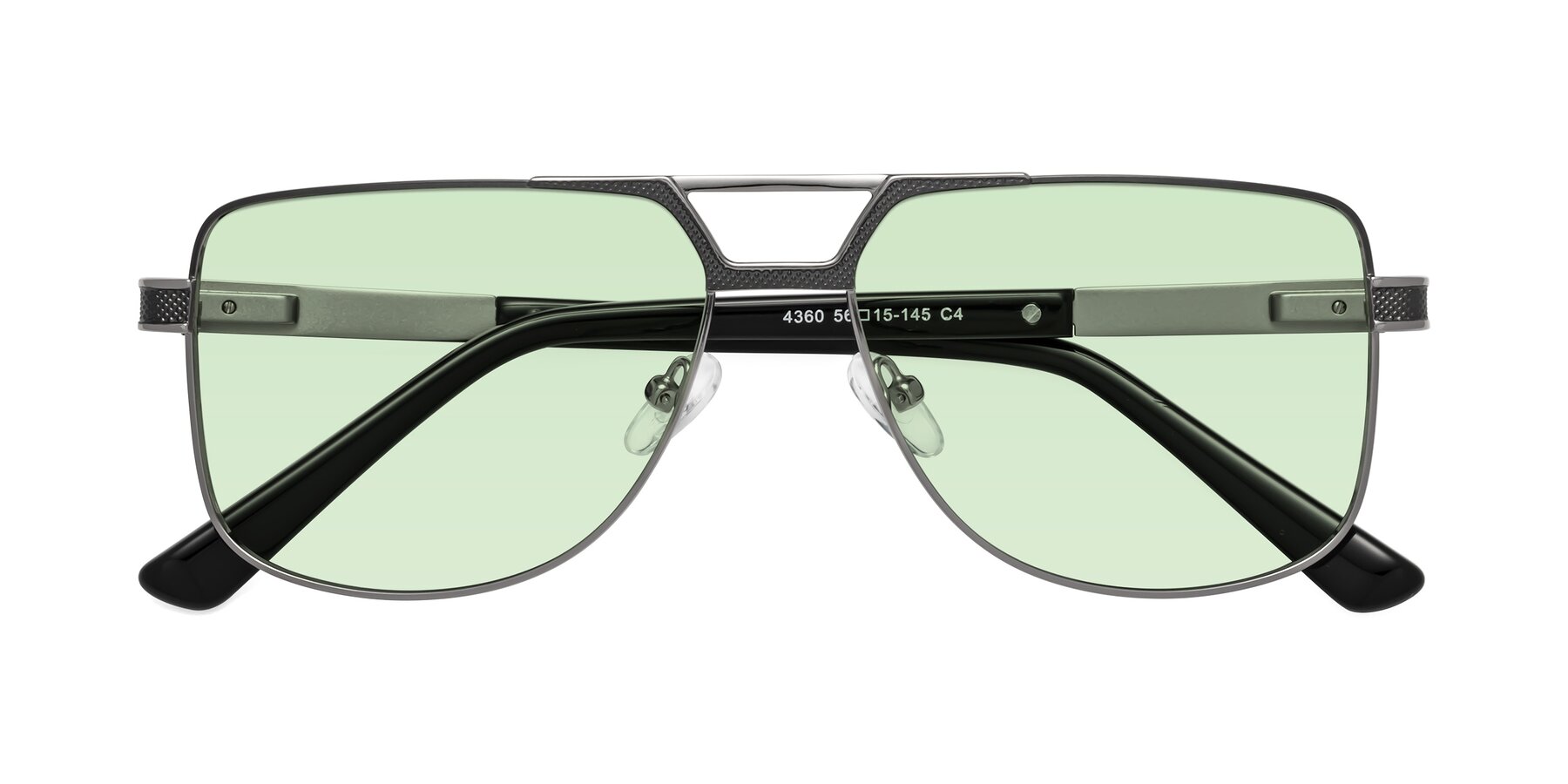 Folded Front of Turkey in Gray-Gunmetal with Light Green Tinted Lenses