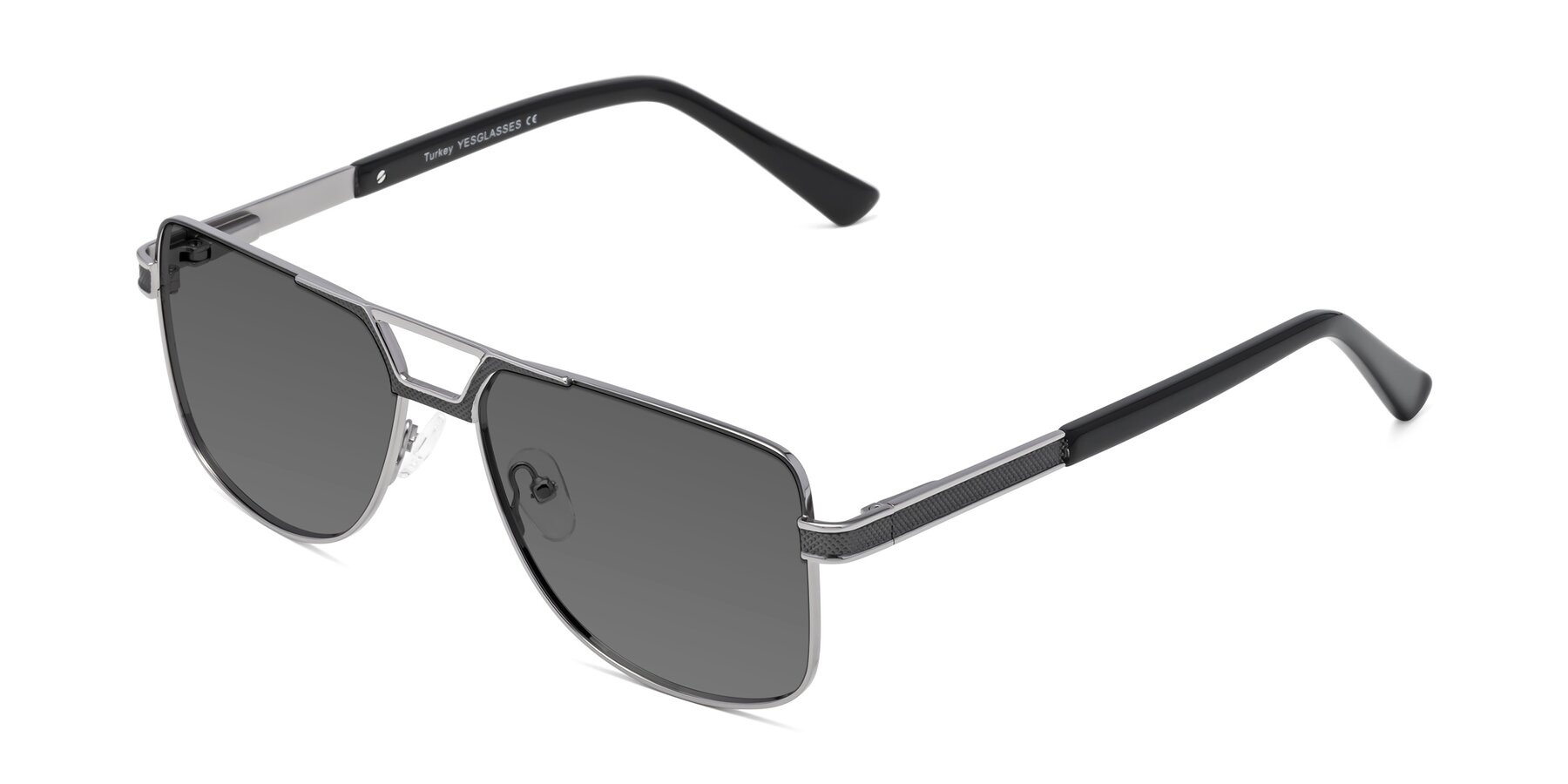 Angle of Turkey in Gray-Gunmetal with Medium Gray Tinted Lenses