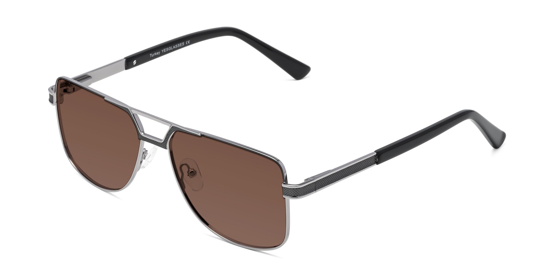 Angle of Turkey in Gray-Gunmetal with Brown Tinted Lenses