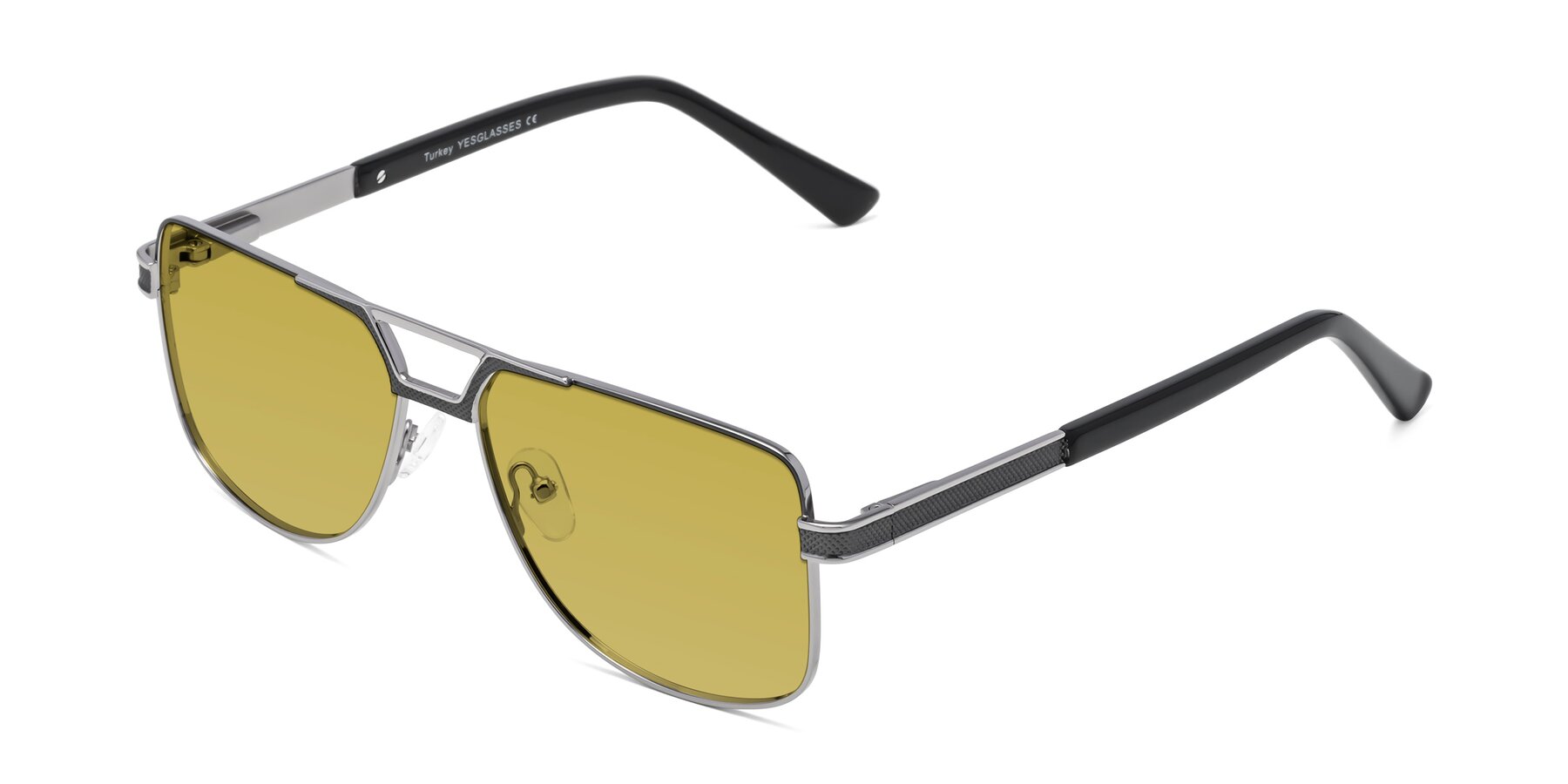 Angle of Turkey in Gray-Gunmetal with Champagne Tinted Lenses