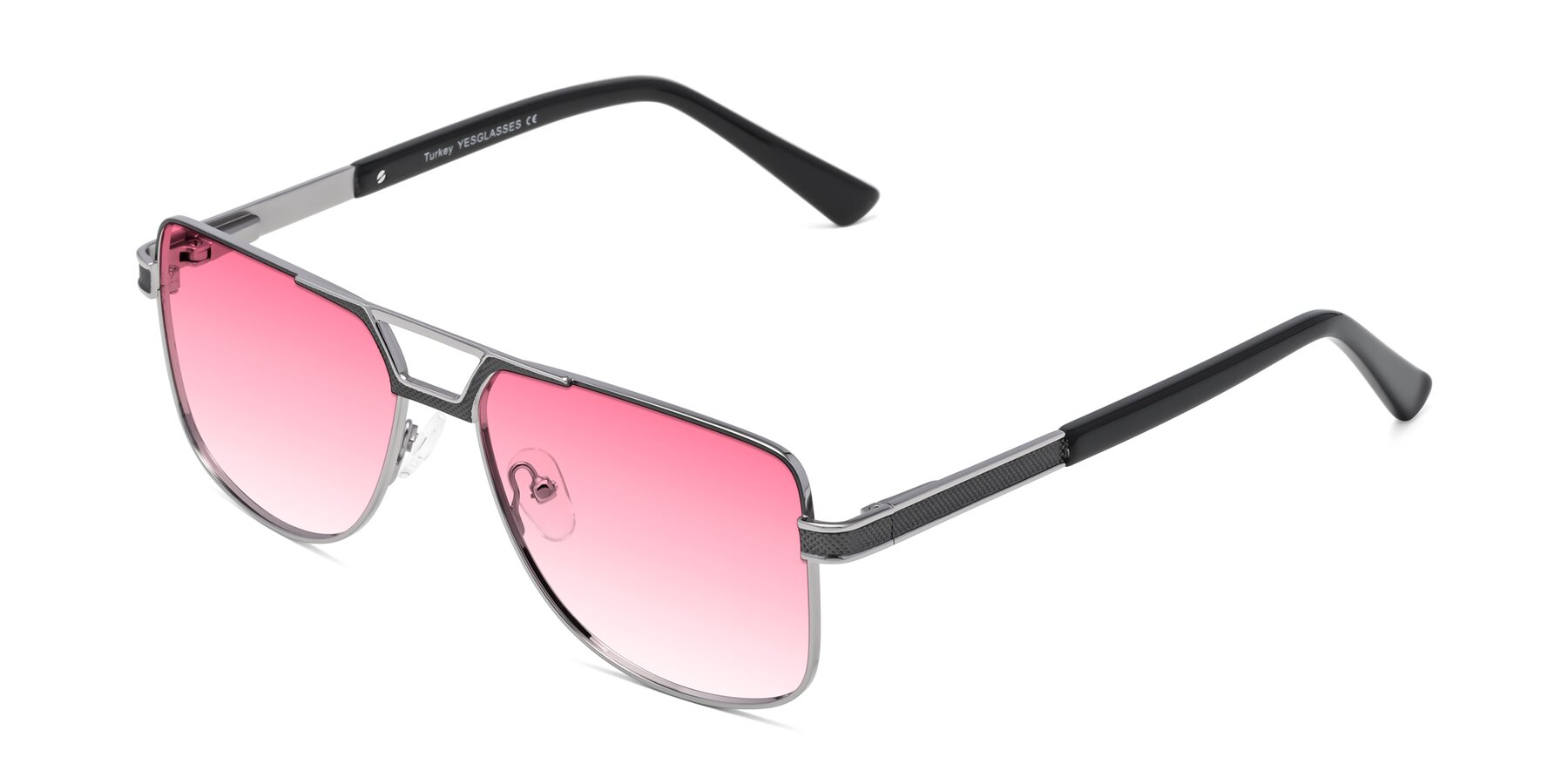 Angle of Turkey in Gray-Gunmetal with Pink Gradient Lenses