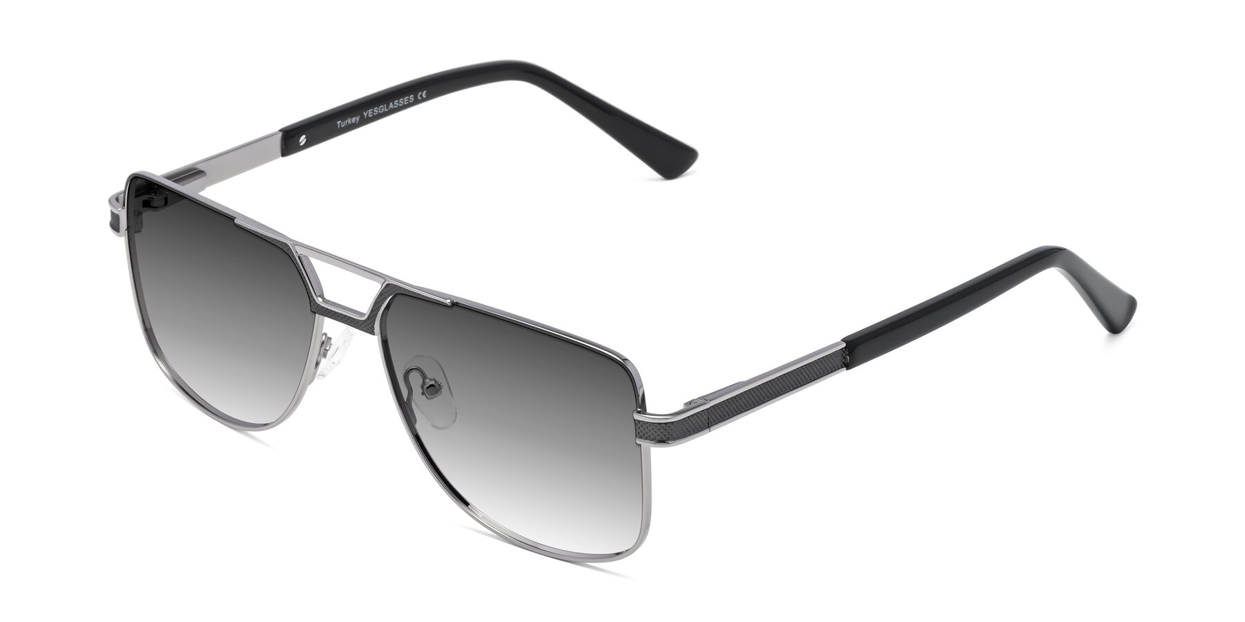 Angle of Turkey in Gray-Gunmetal with Gray Gradient Lenses