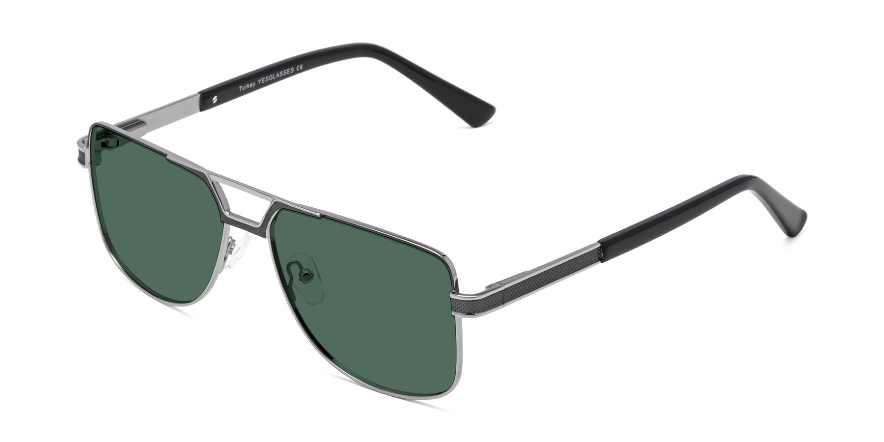 Angle of Turkey in Gray-Gunmetal with Green Polarized Lenses