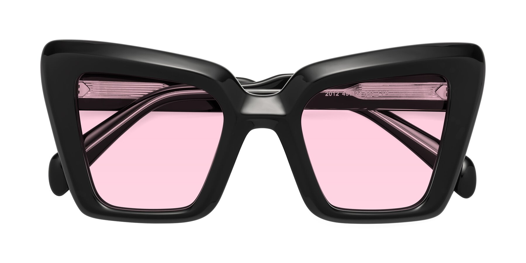 Folded Front of Swan in Black with Light Pink Tinted Lenses