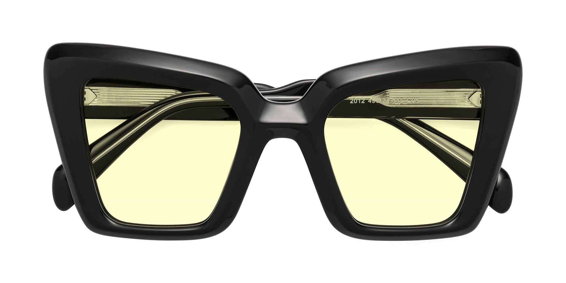 Folded Front of Swan in Black with Light Yellow Tinted Lenses