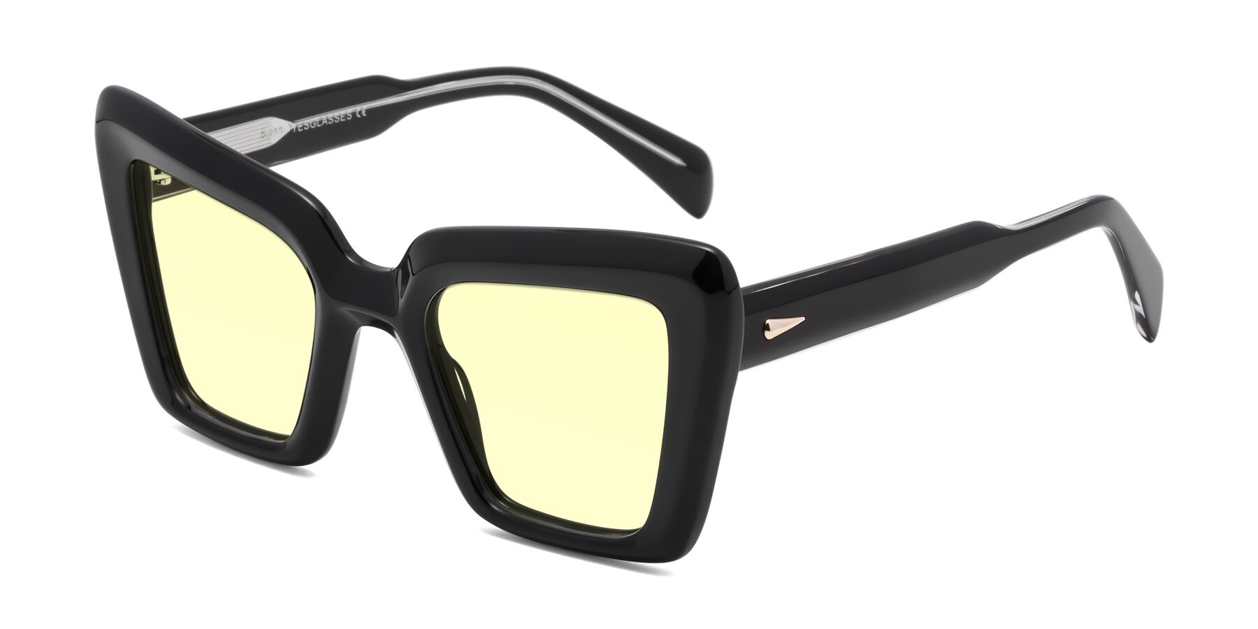 Angle of Swan in Black with Light Yellow Tinted Lenses