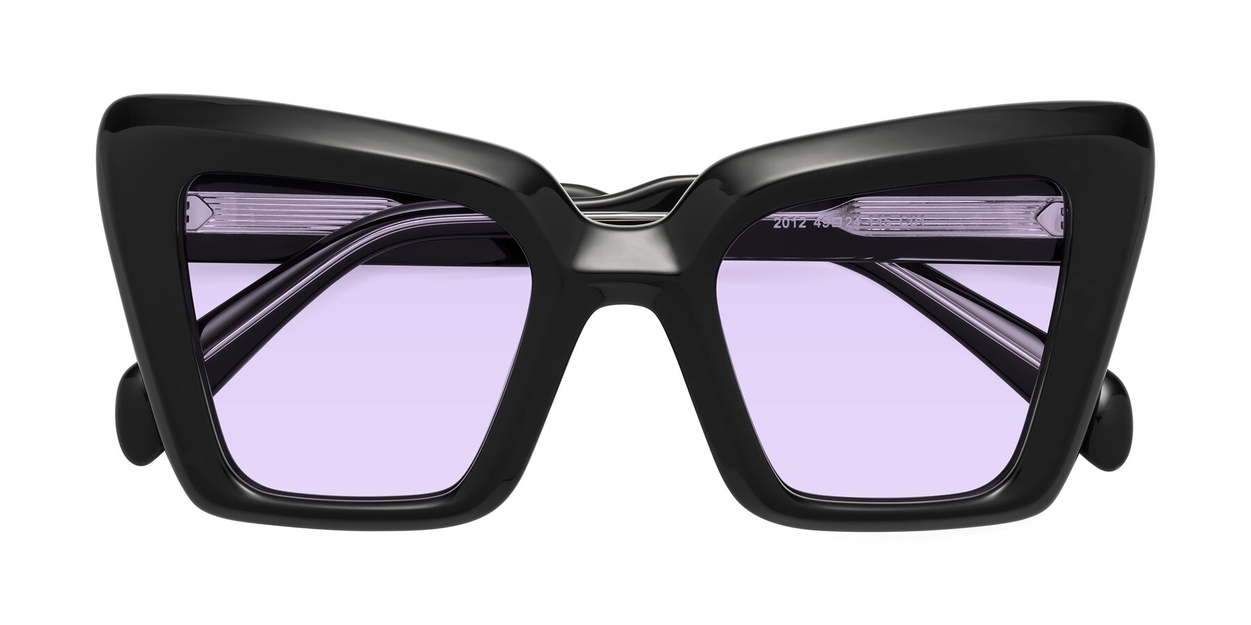 Folded Front of Swan in Black with Light Purple Tinted Lenses