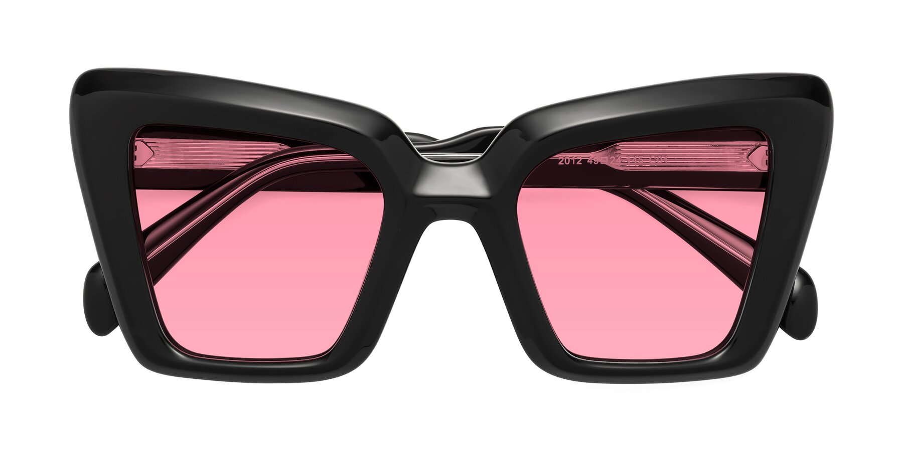 Folded Front of Swan in Black with Pink Tinted Lenses