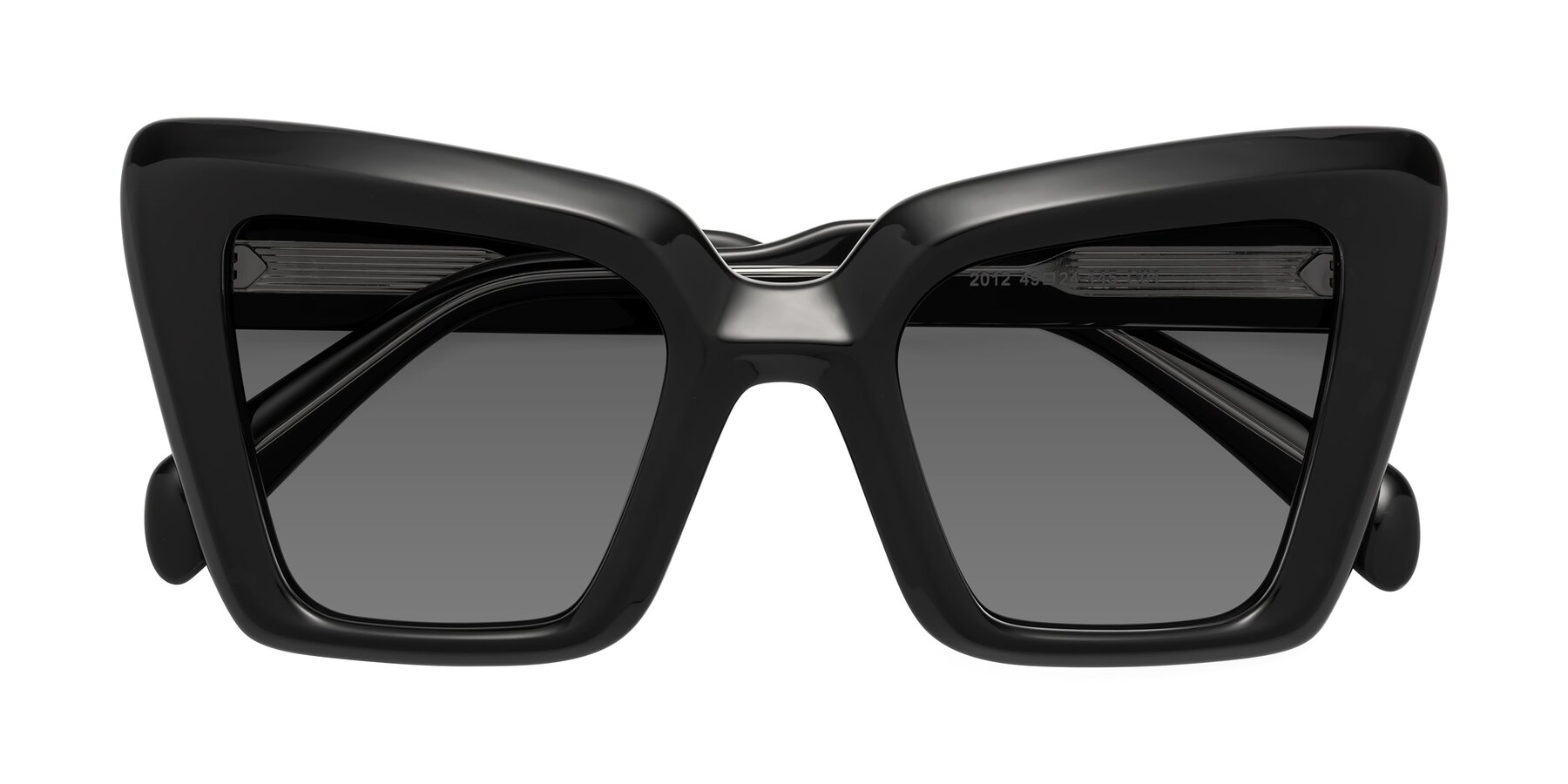 Folded Front of Swan in Black with Medium Gray Tinted Lenses