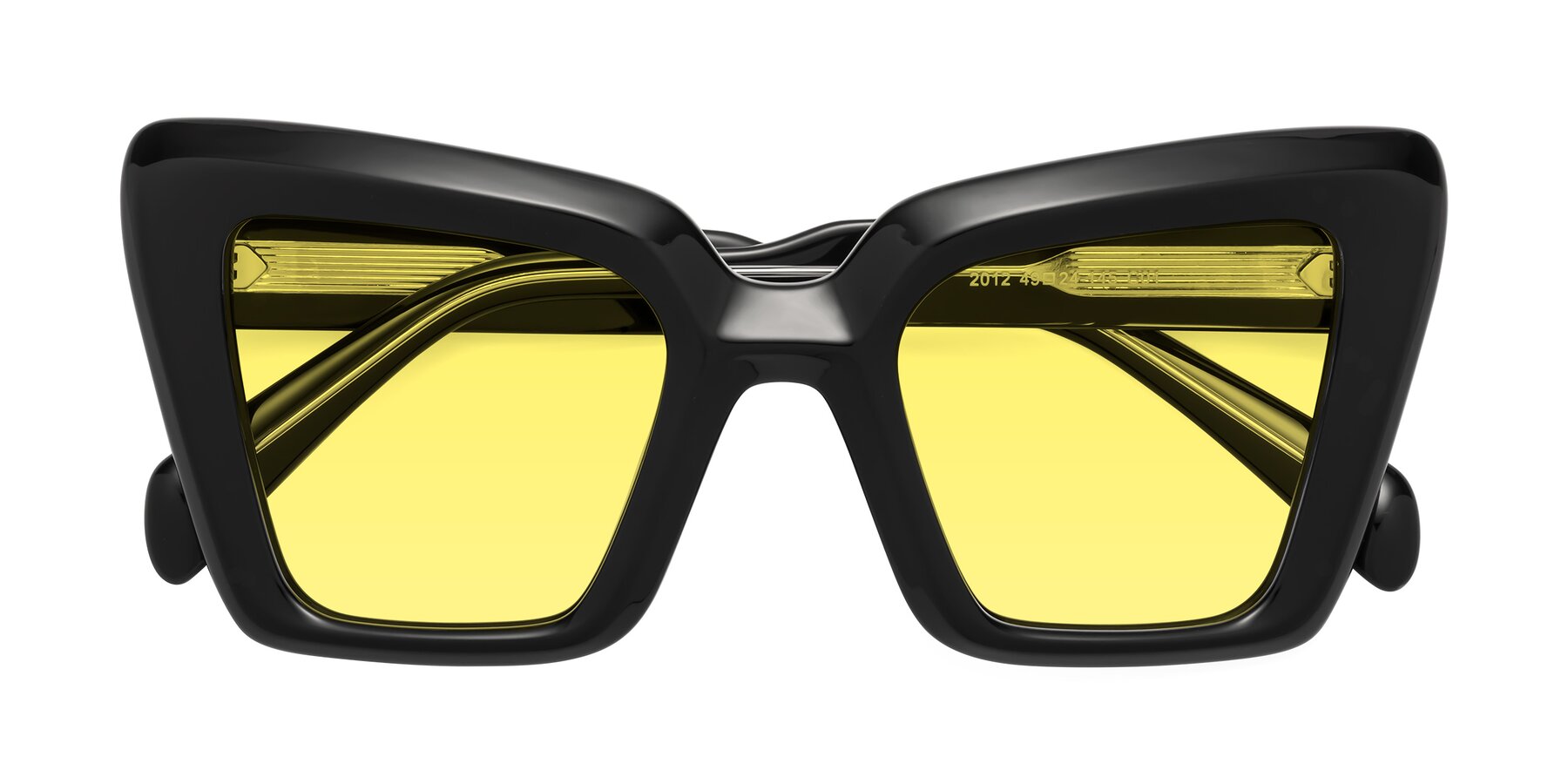 Folded Front of Swan in Black with Medium Yellow Tinted Lenses
