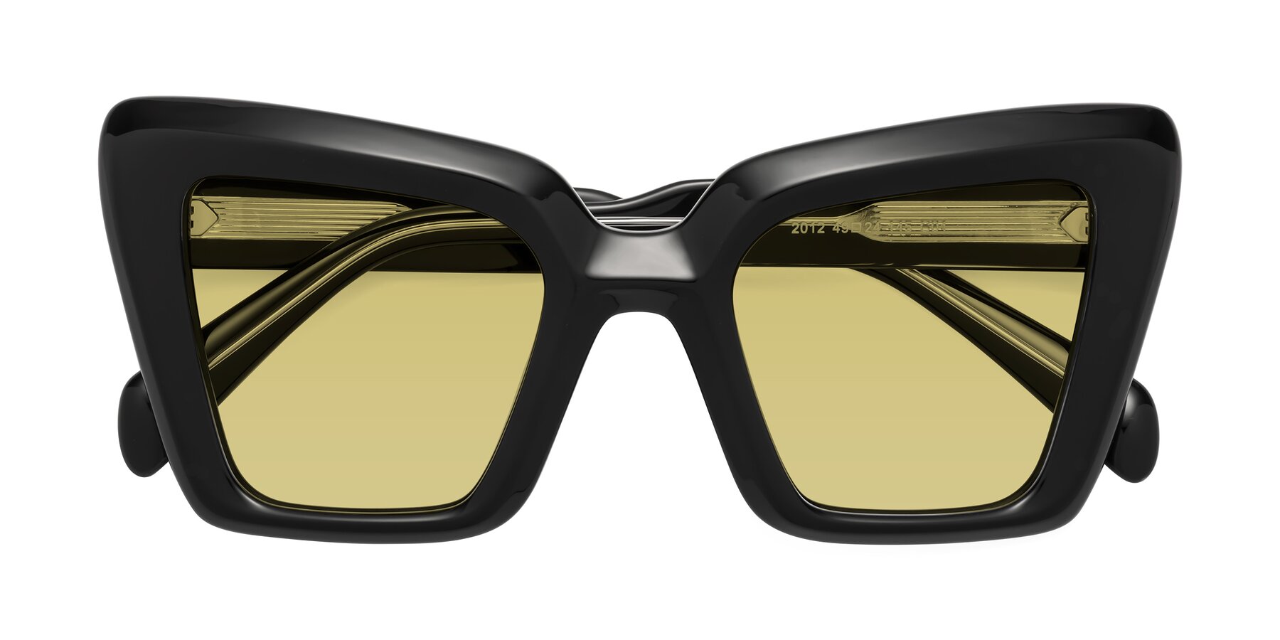 Folded Front of Swan in Black with Medium Champagne Tinted Lenses