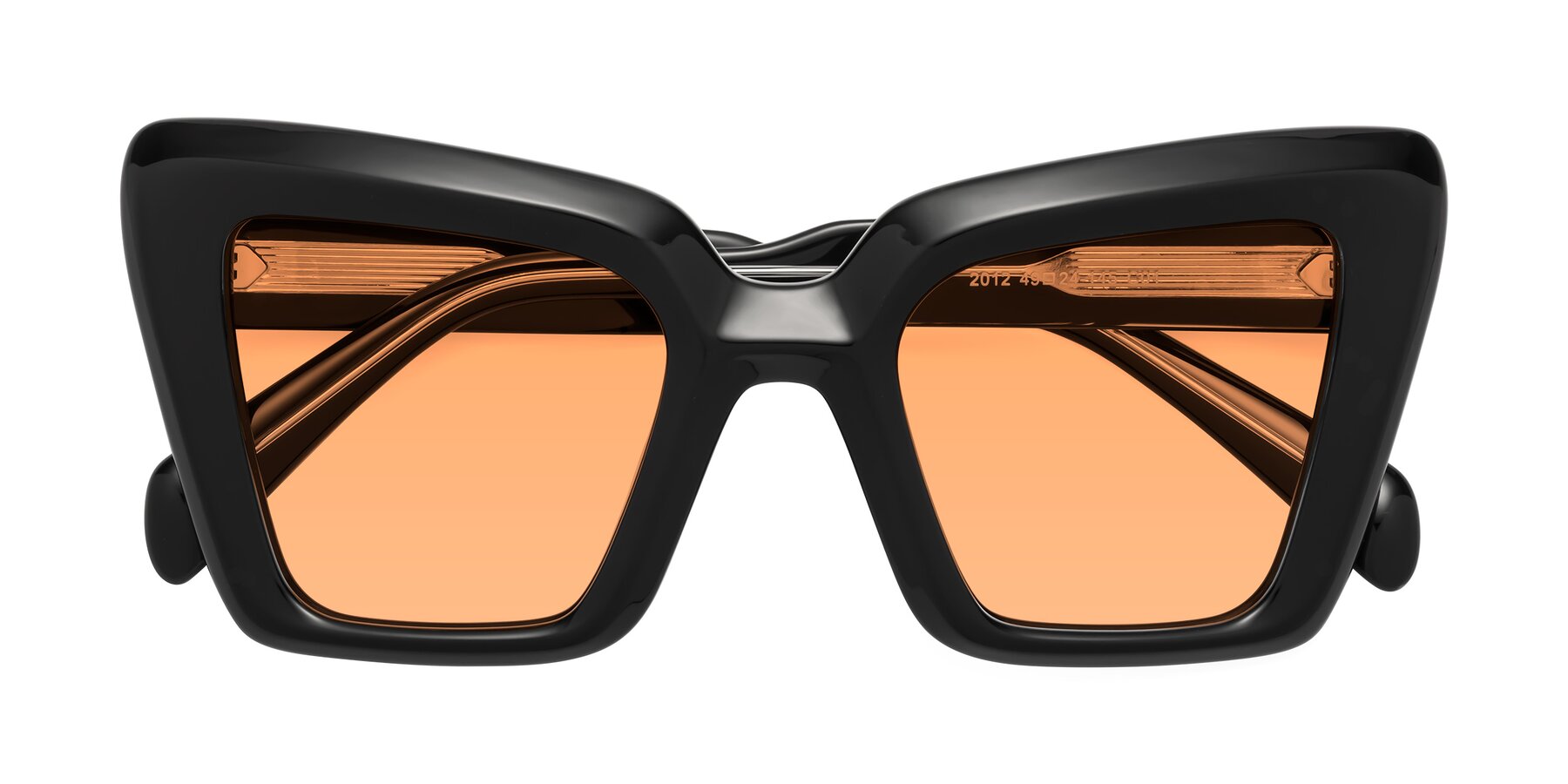 Folded Front of Swan in Black with Medium Orange Tinted Lenses