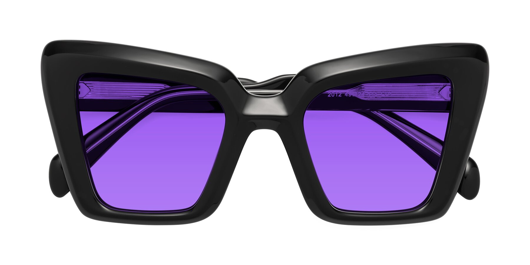 Folded Front of Swan in Black with Purple Tinted Lenses