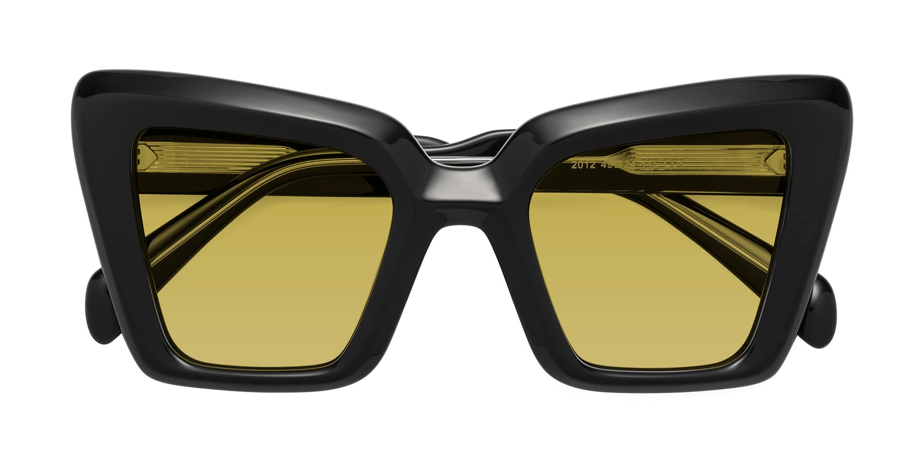 Folded Front of Swan in Black with Champagne Tinted Lenses
