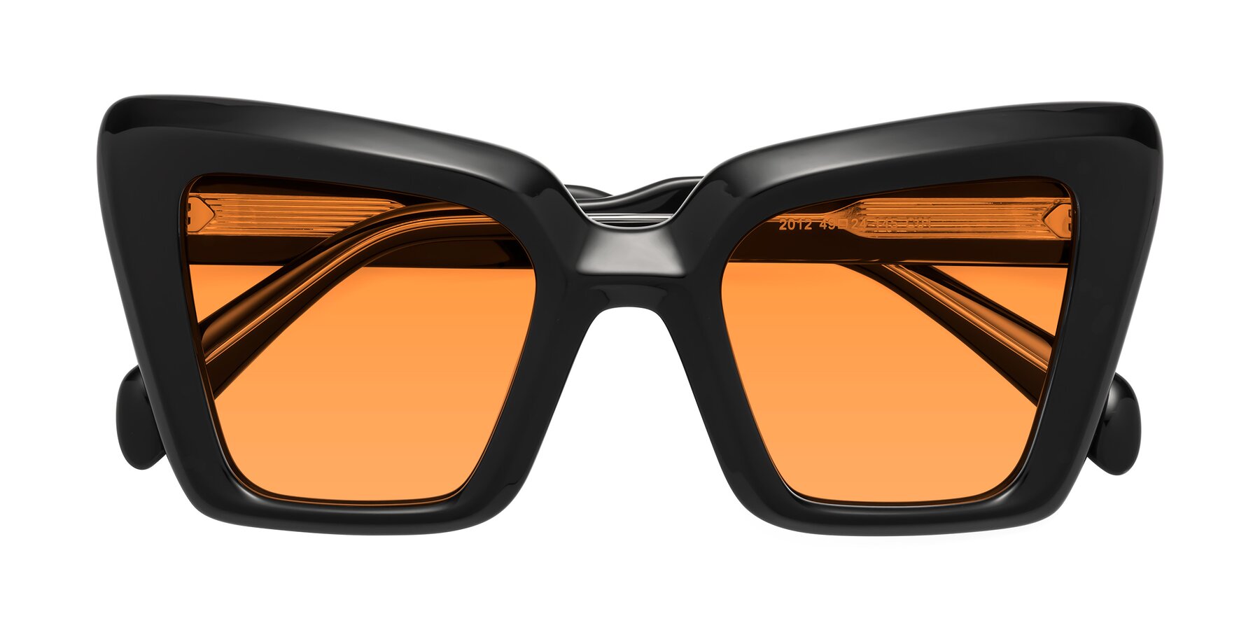 Folded Front of Swan in Black with Orange Tinted Lenses
