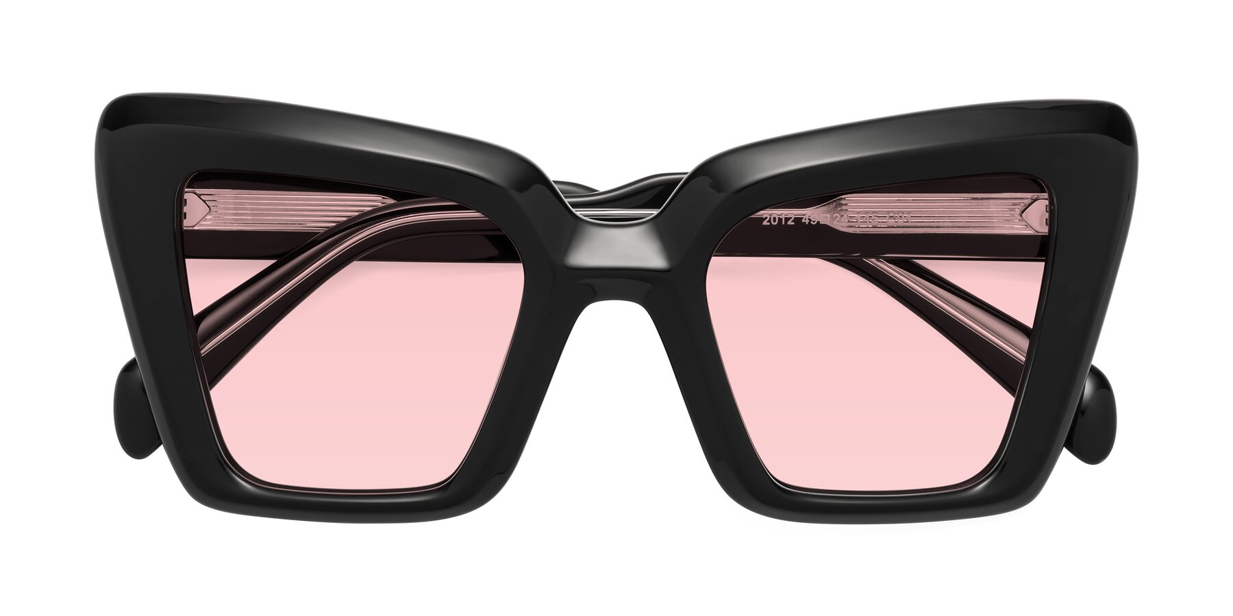 Folded Front of Swan in Black with Light Garnet Tinted Lenses