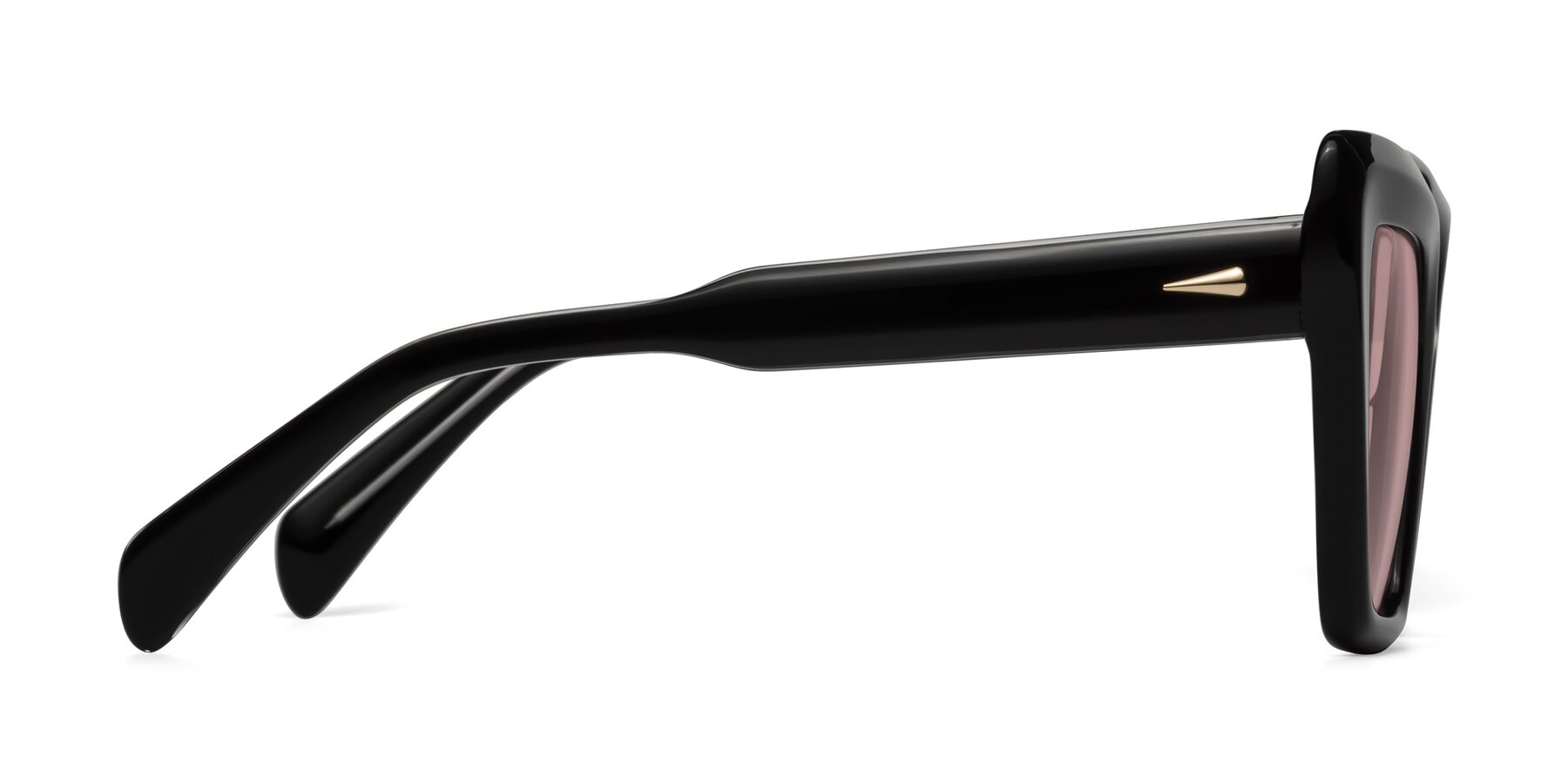 Side of Swan in Black with Light Garnet Tinted Lenses