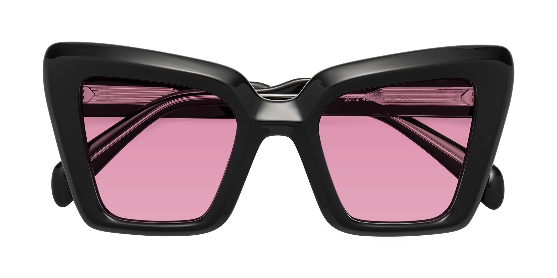 Folded Front of Swan in Black with Medium Wine Tinted Lenses