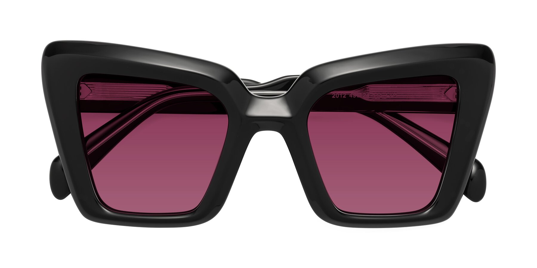 Folded Front of Swan in Black with Wine Tinted Lenses