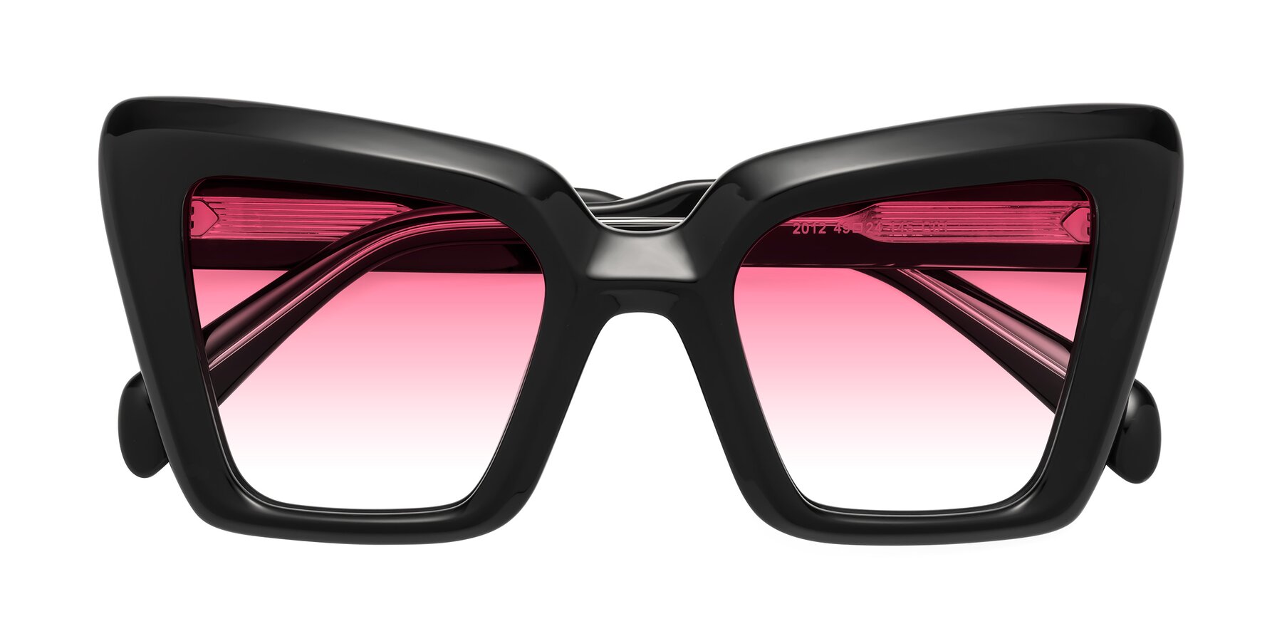 Folded Front of Swan in Black with Pink Gradient Lenses