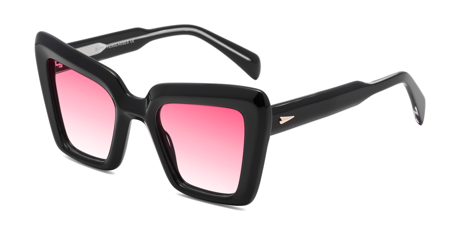Angle of Swan in Black with Pink Gradient Lenses