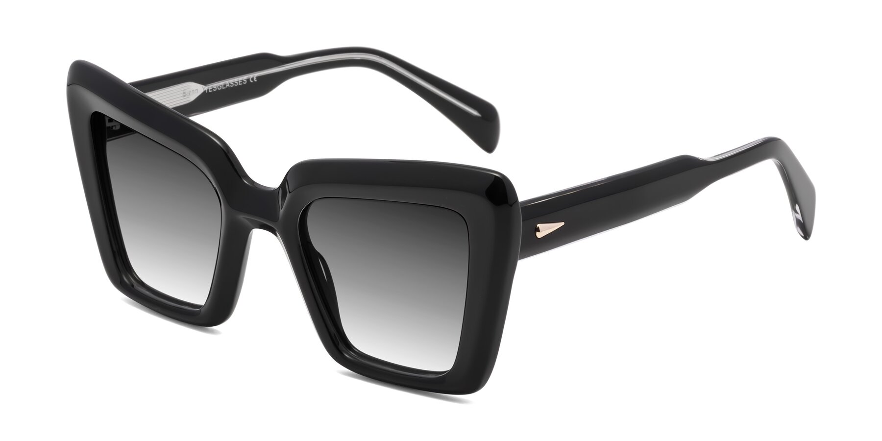Angle of Swan in Black with Gray Gradient Lenses