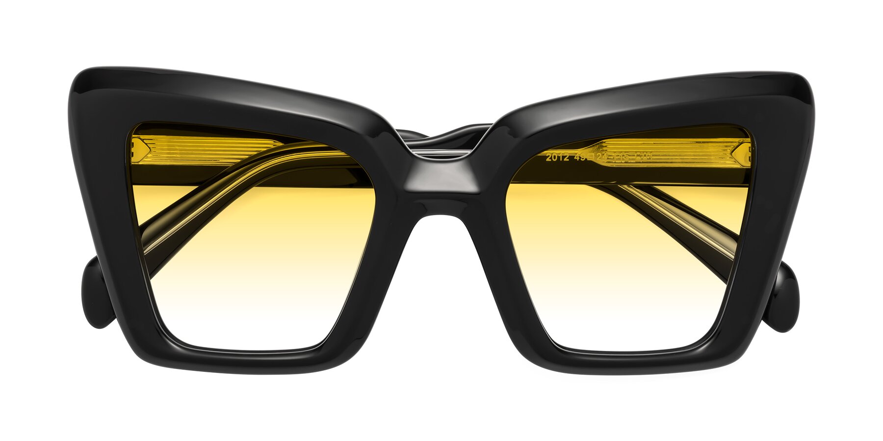 Folded Front of Swan in Black with Yellow Gradient Lenses