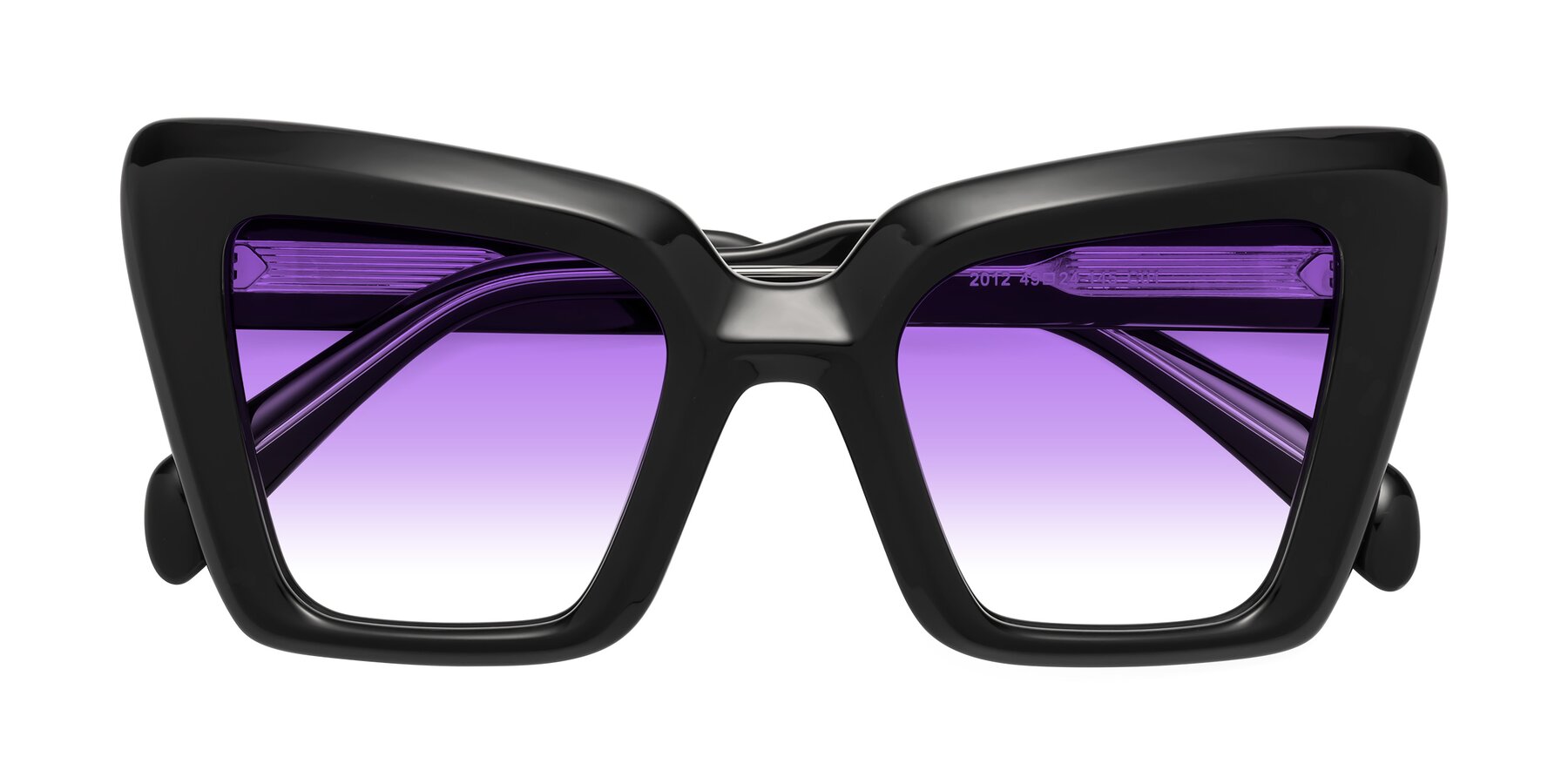 Folded Front of Swan in Black with Purple Gradient Lenses