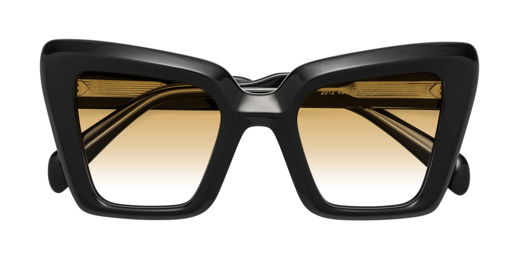 Folded Front of Swan in Black with Champagne Gradient Lenses