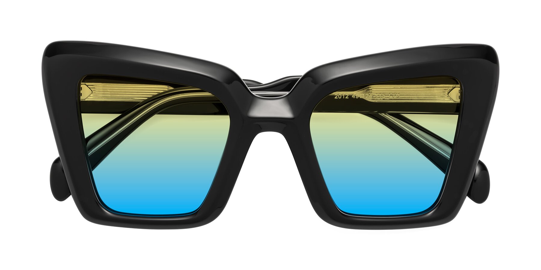 Folded Front of Swan in Black with Yellow / Blue Gradient Lenses