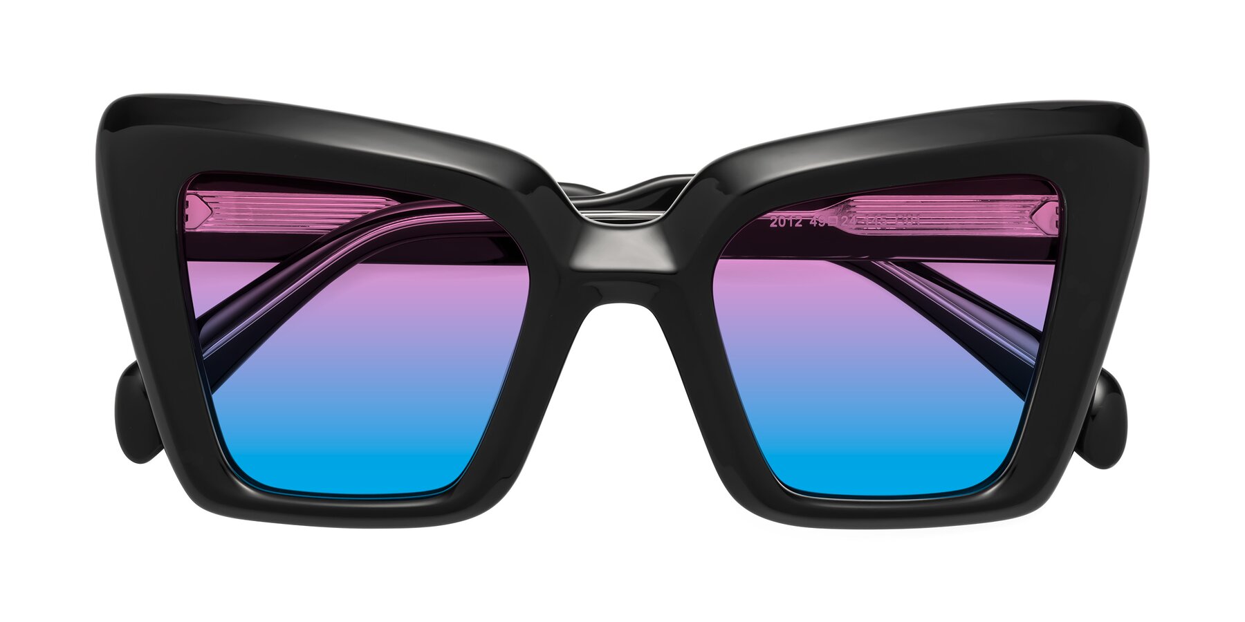 Folded Front of Swan in Black with Pink / Blue Gradient Lenses
