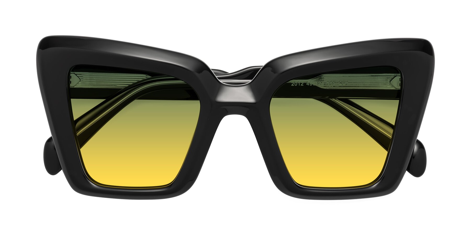 Folded Front of Swan in Black with Green / Yellow Gradient Lenses