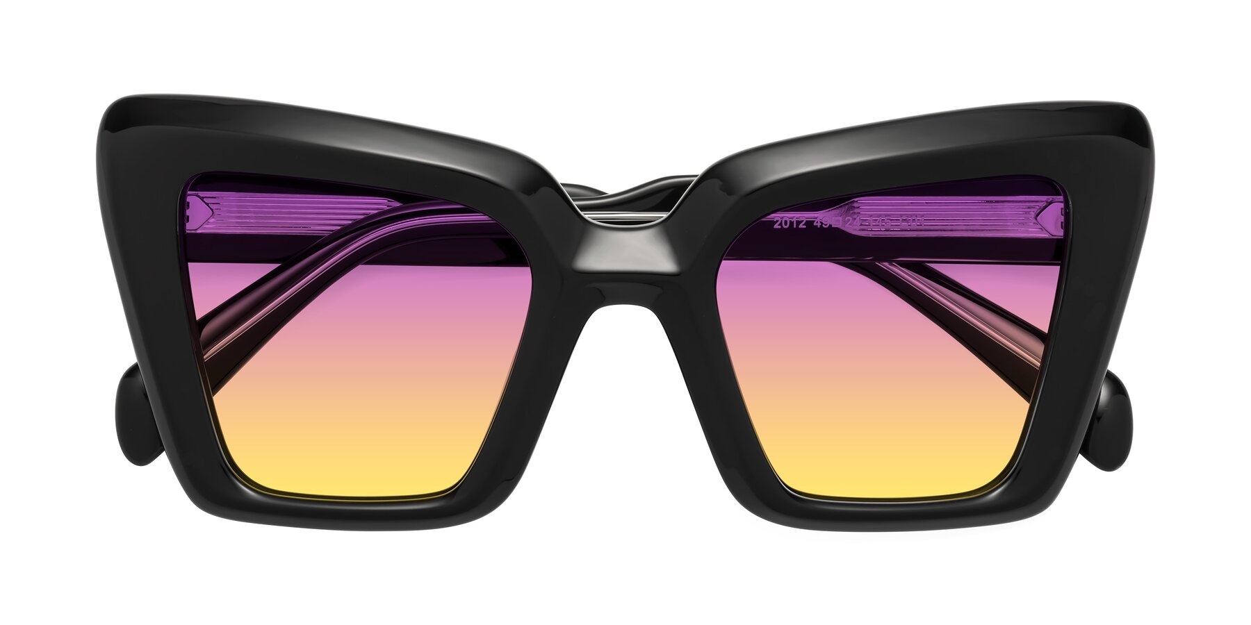 Folded Front of Swan in Black with Purple / Yellow Gradient Lenses