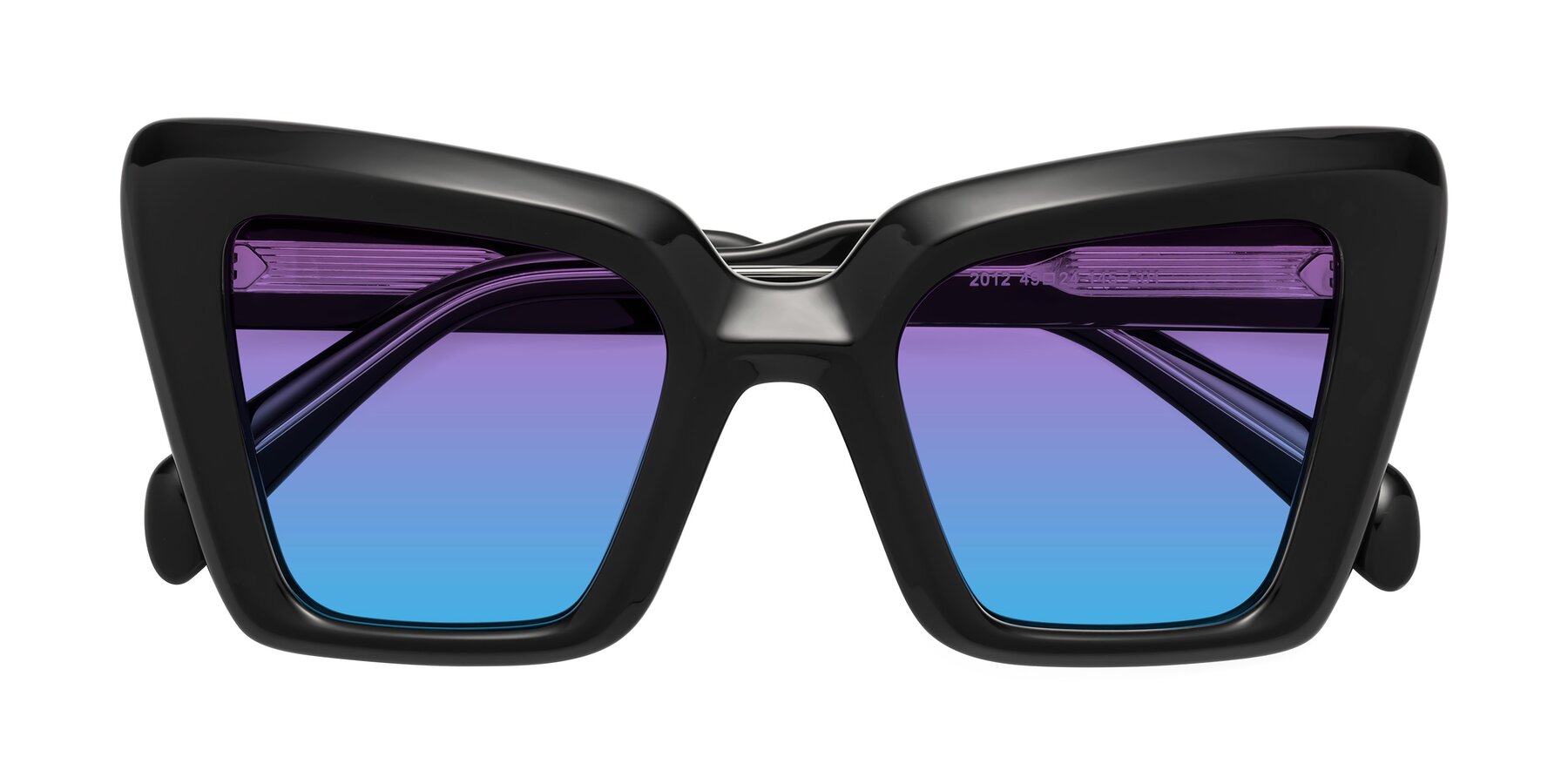 Folded Front of Swan in Black with Purple / Blue Gradient Lenses