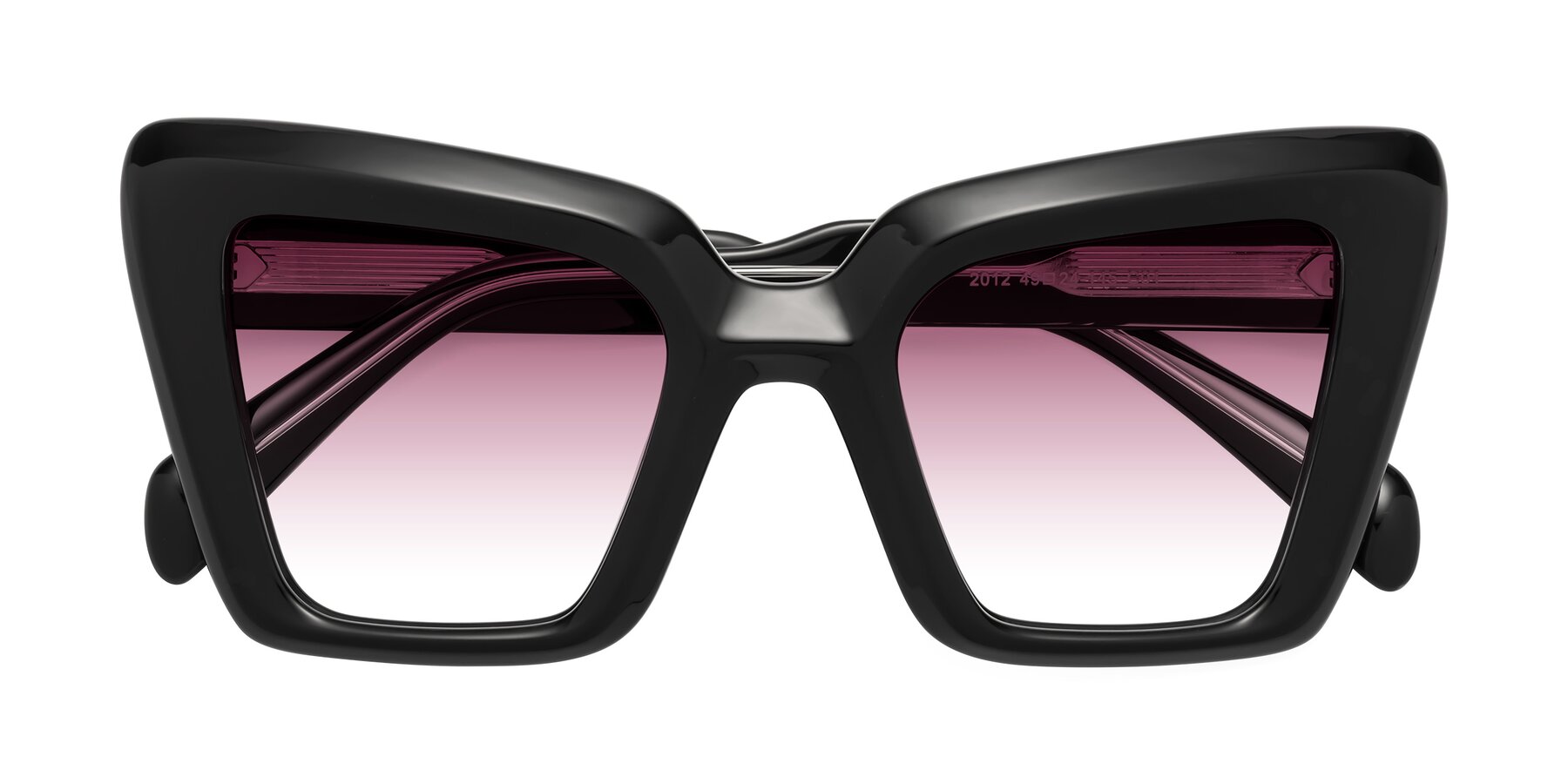 Folded Front of Swan in Black with Wine Gradient Lenses