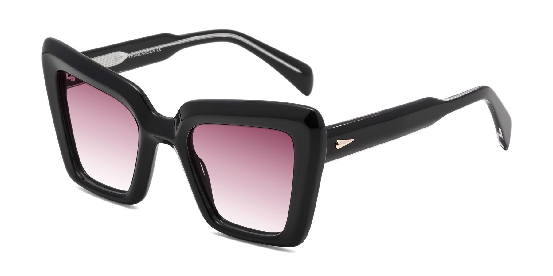 Angle of Swan in Black with Wine Gradient Lenses