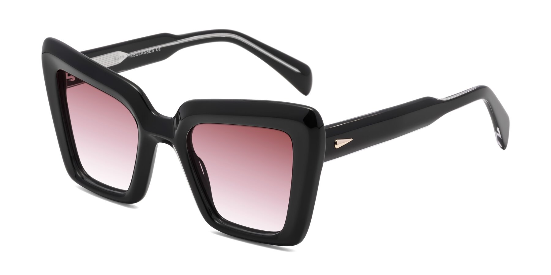 Angle of Swan in Black with Garnet Gradient Lenses