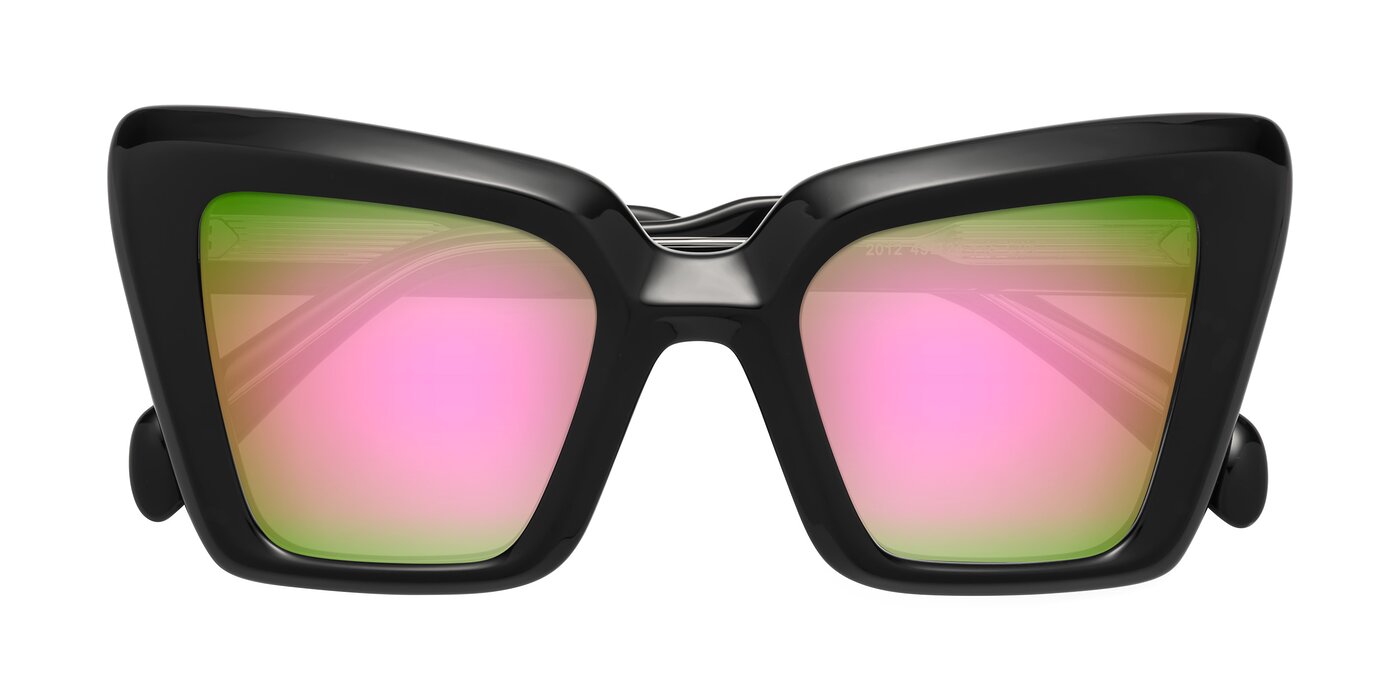 Swan - Black Flash Mirrored Sunglasses