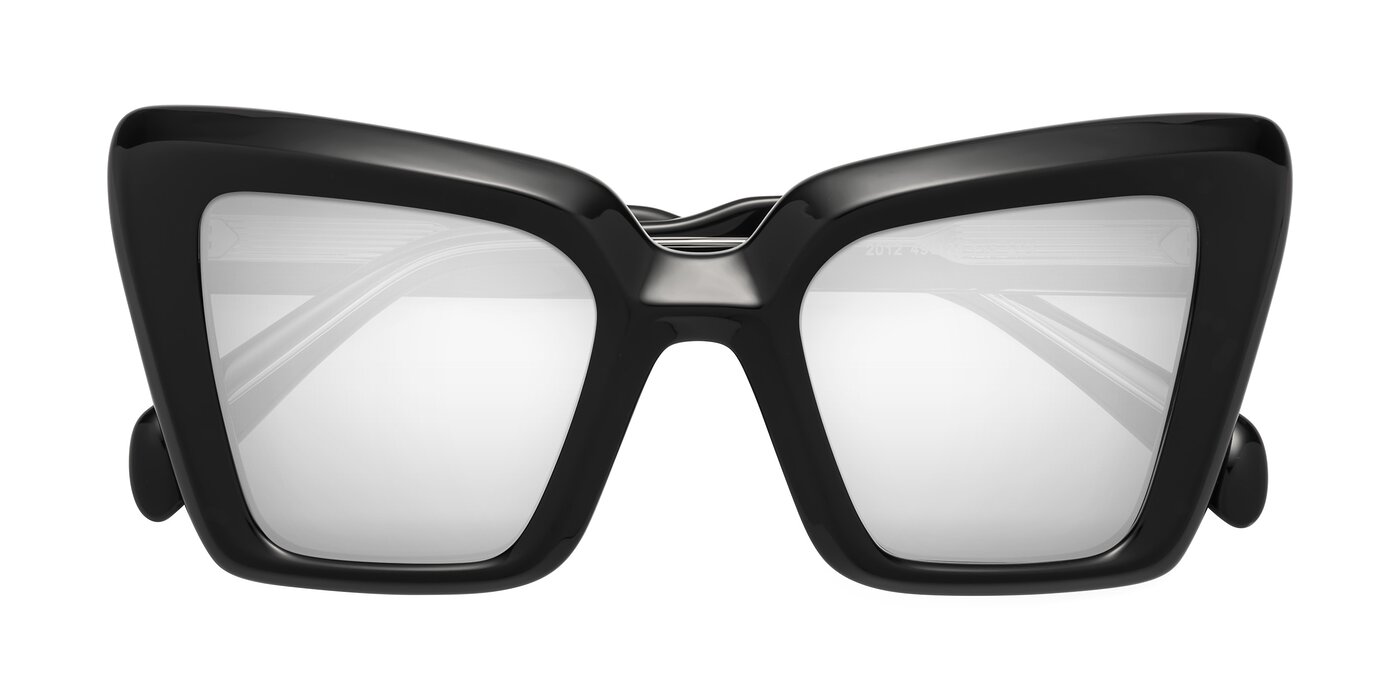Swan - Black Flash Mirrored Sunglasses