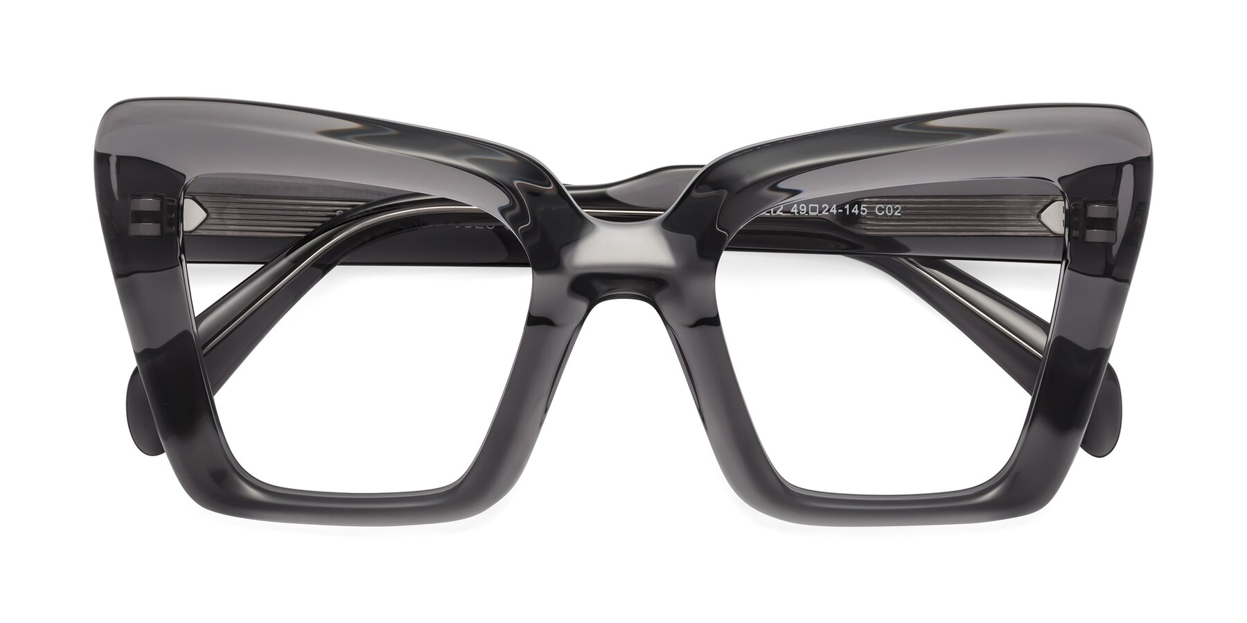 Folded Front of Swan in Transparent Gray with Clear Blue Light Blocking Lenses