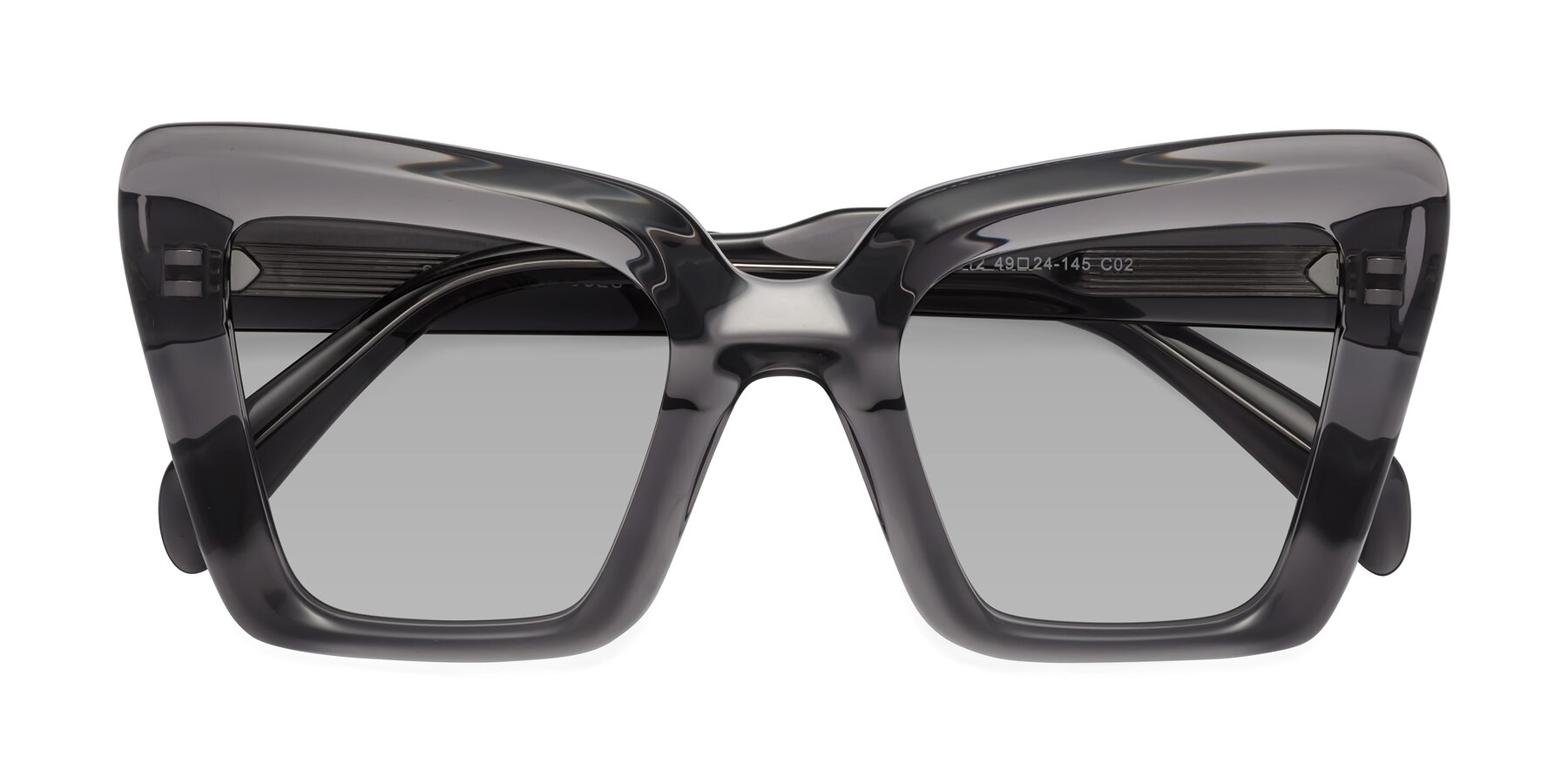 Folded Front of Swan in Transparent Gray with Light Gray Tinted Lenses