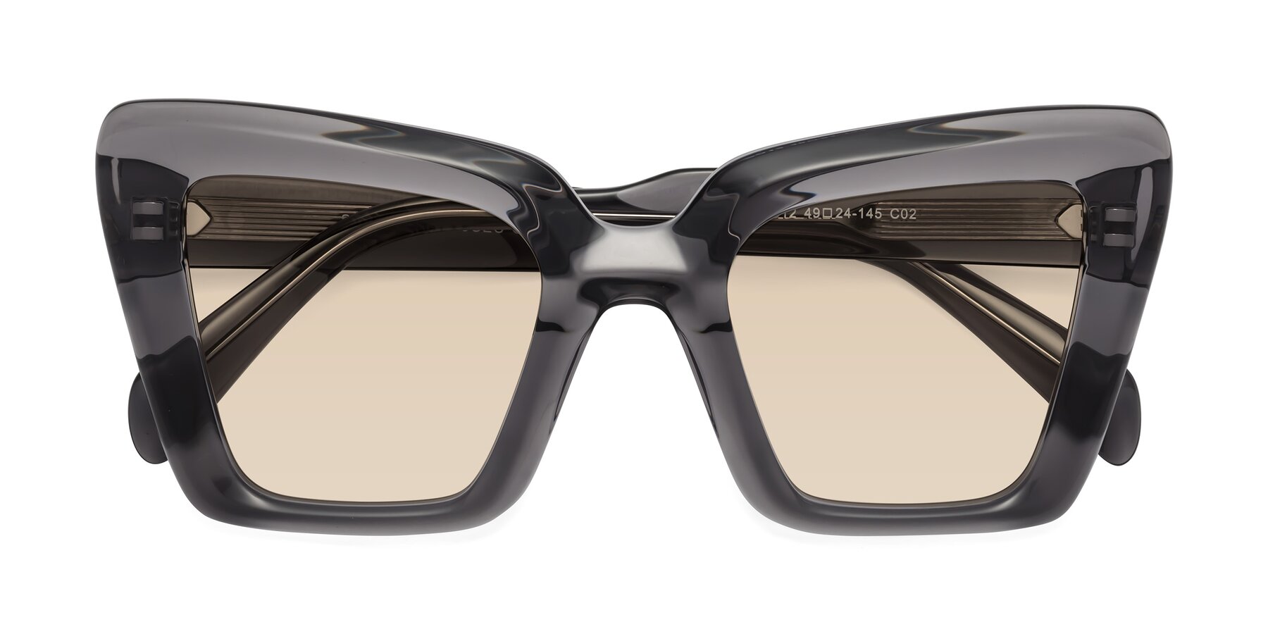 Folded Front of Swan in Transparent Gray with Light Brown Tinted Lenses